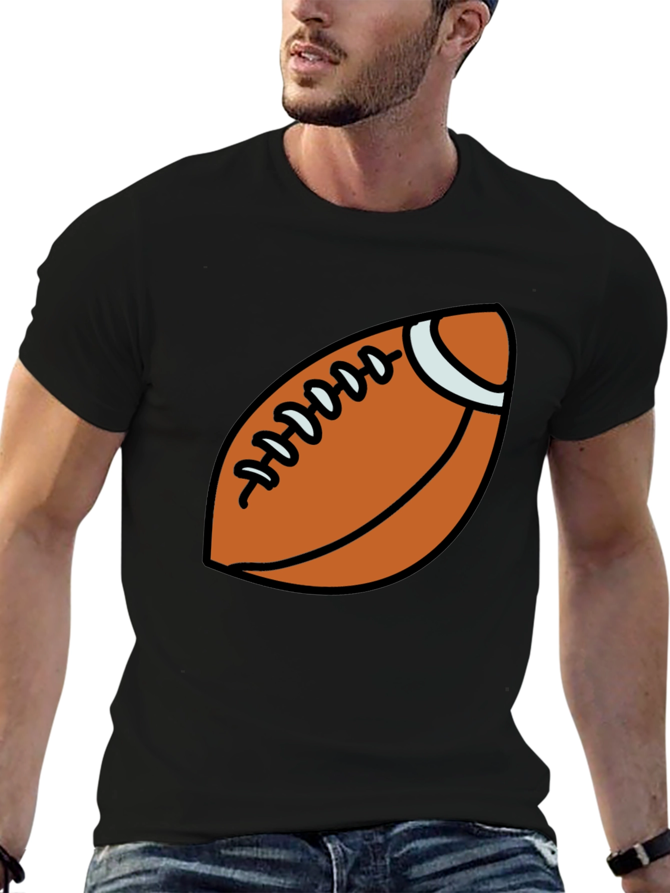 Football Graphic Black T-Shirt