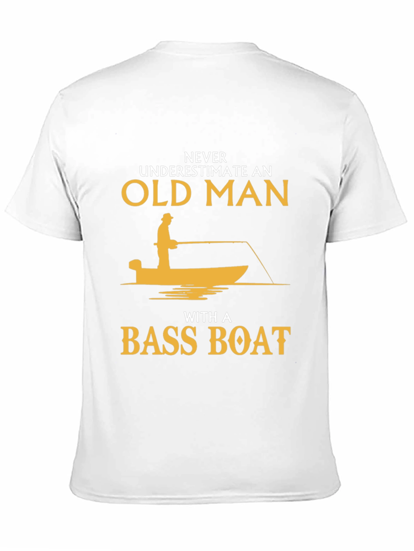 Never Underestimate Old Man Bass Boat T-Shirt