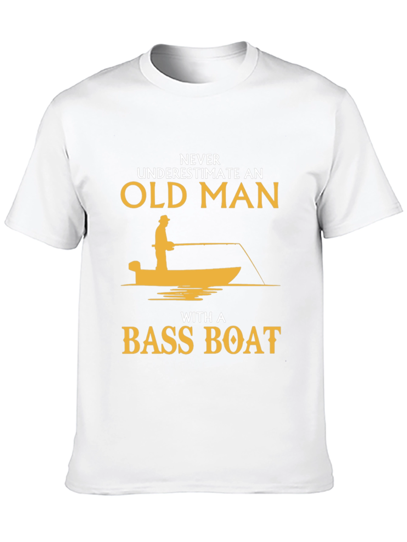 Never Underestimate Old Man Bass Boat T-Shirt