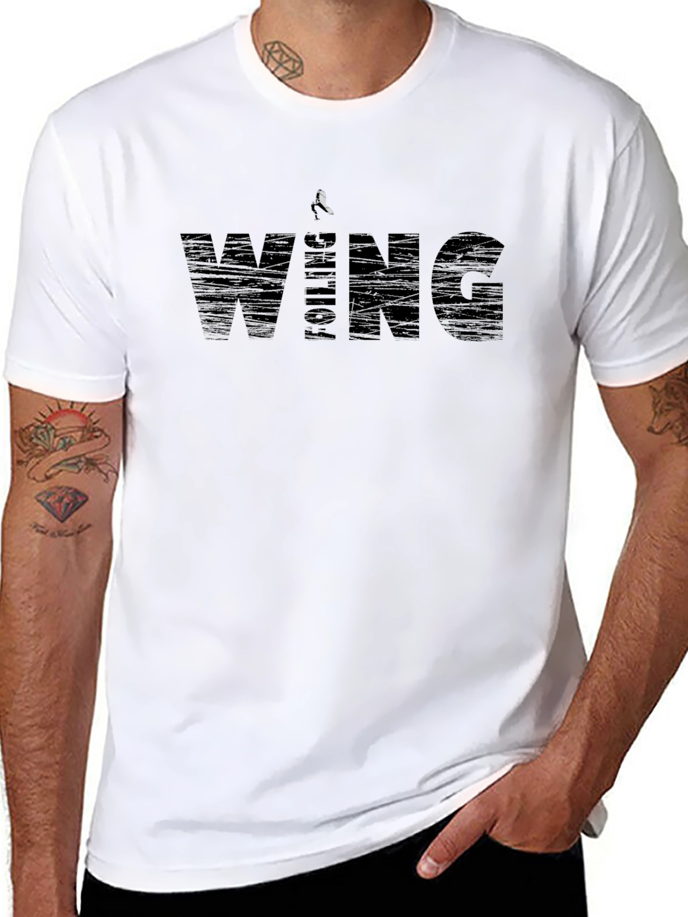 Foil Wing Surfing Graphic Tee - Black