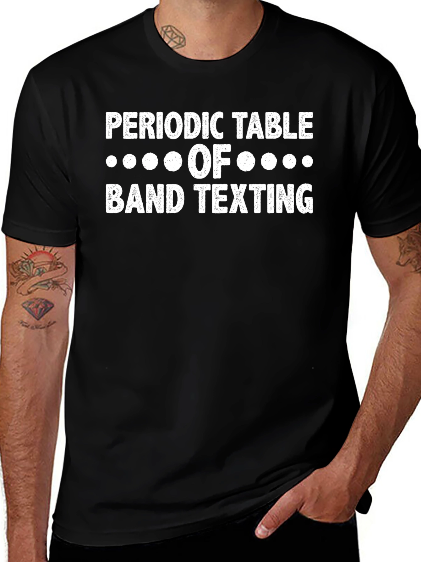 Periodic Table of Band Texting Black T-Shirt