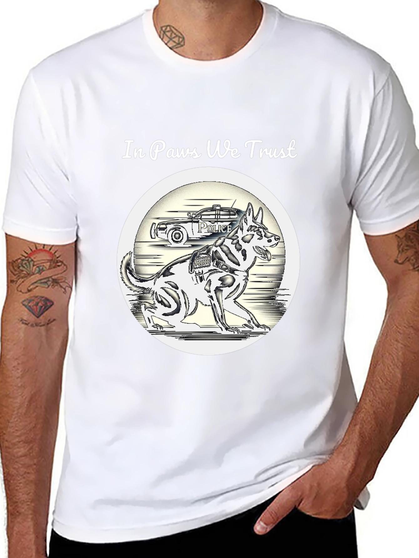 In Paws We Trust Police Dog T-Shirt