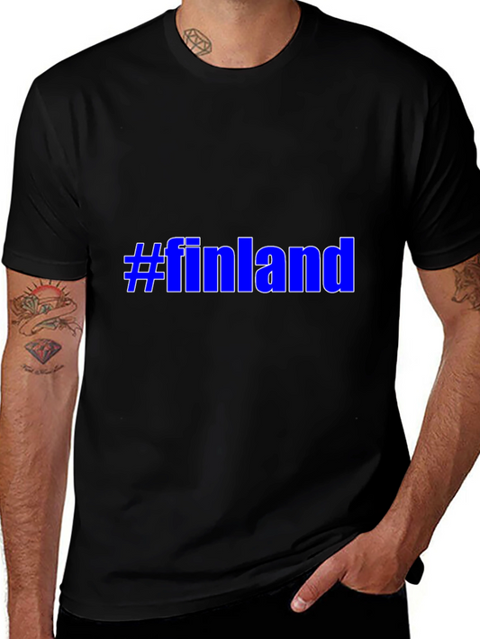 Finland Pride Tee - Hashtag Finland Black T-Shirt