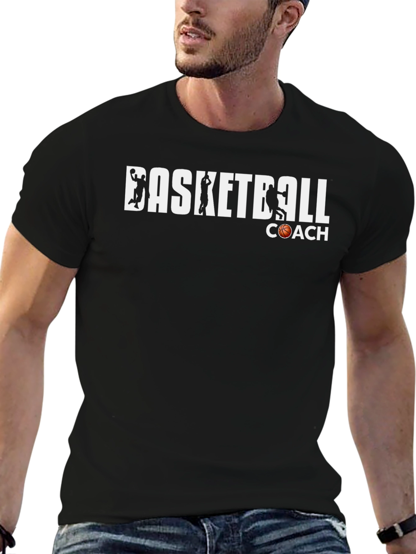 Basketball Coach T-Shirt - Black Graphic Tee