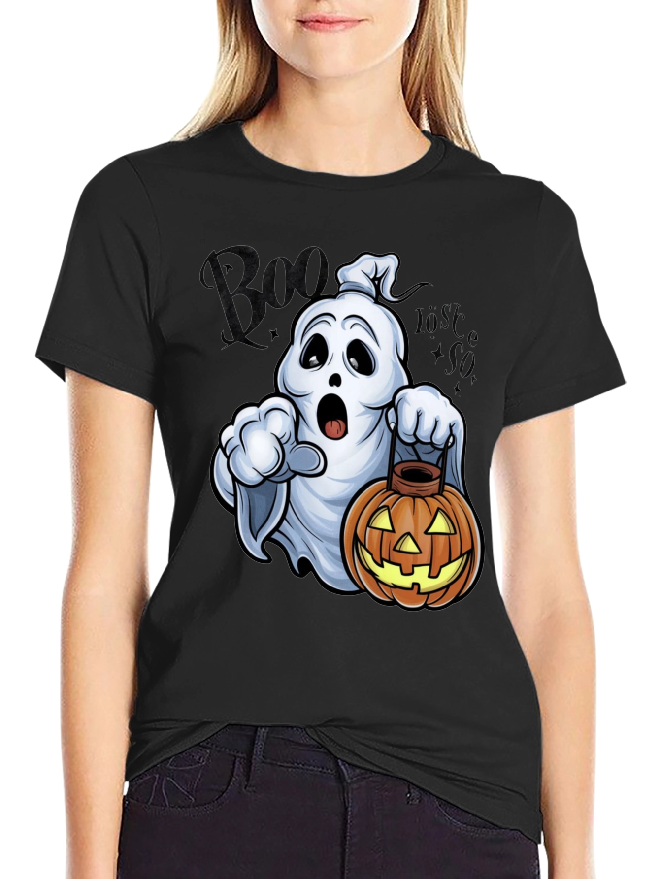 Halloween Ghost & Pumpkin Graphic Tee