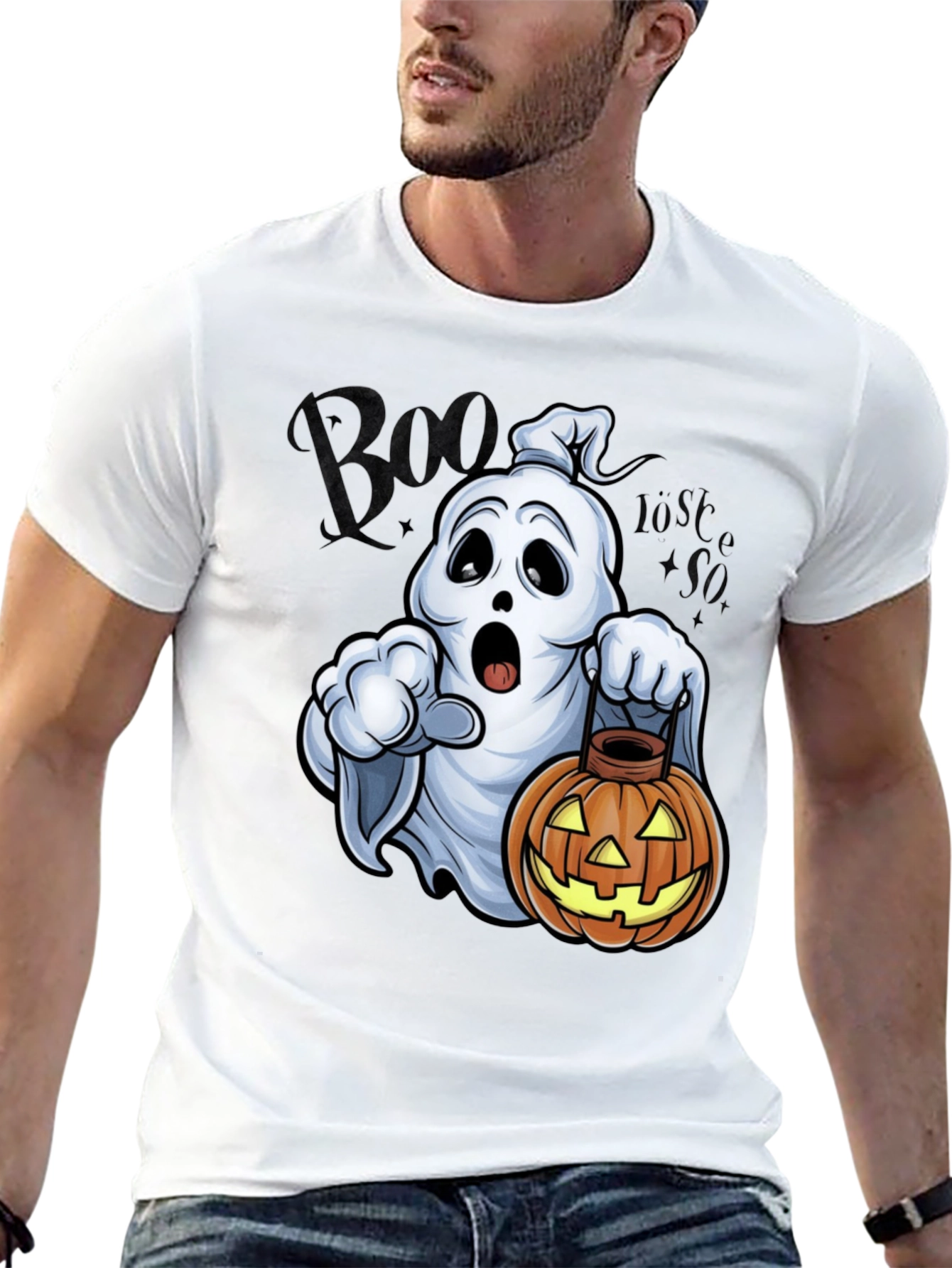 Halloween Ghost & Pumpkin Graphic Tee