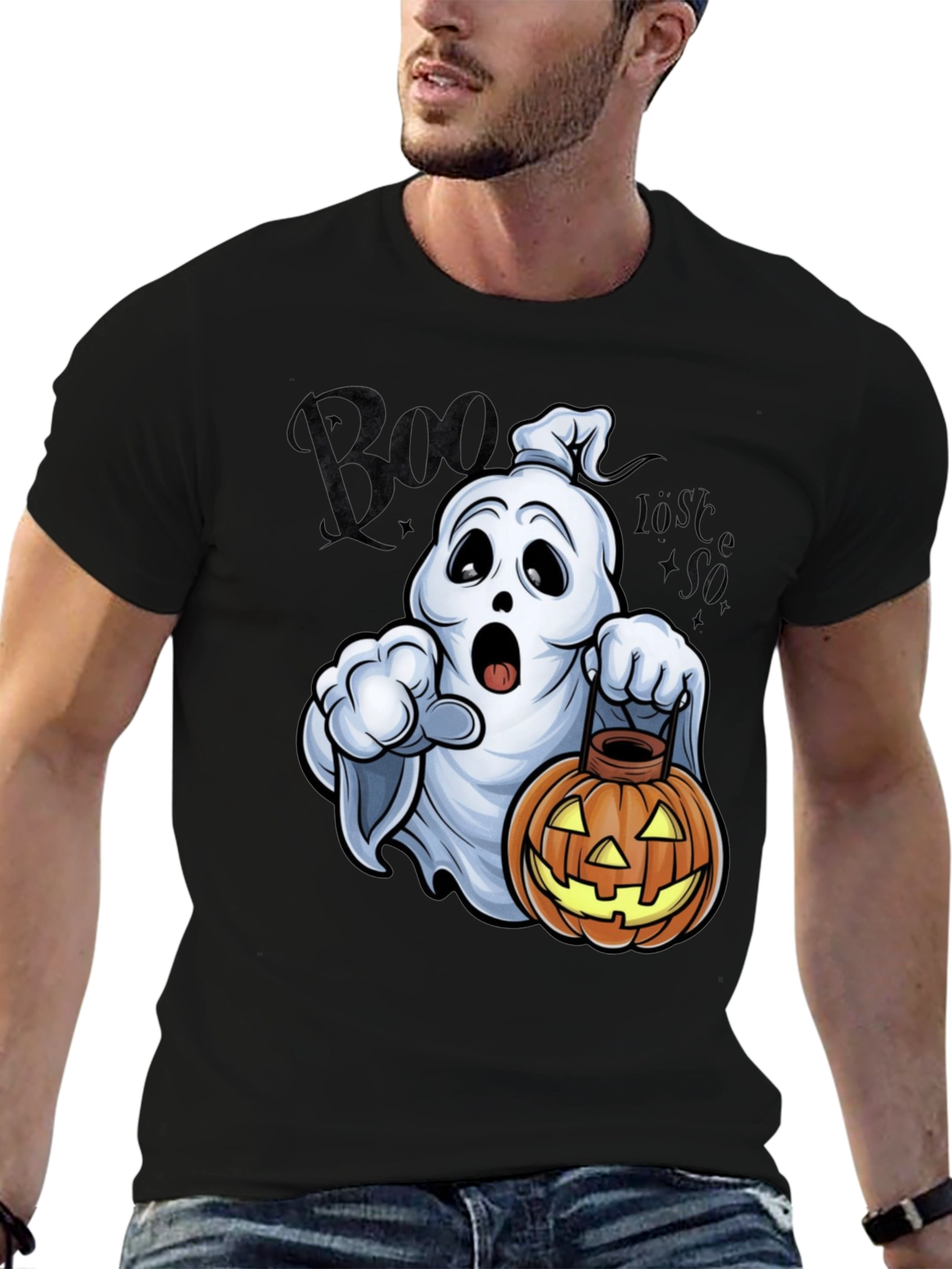 Halloween Ghost & Pumpkin Graphic Tee