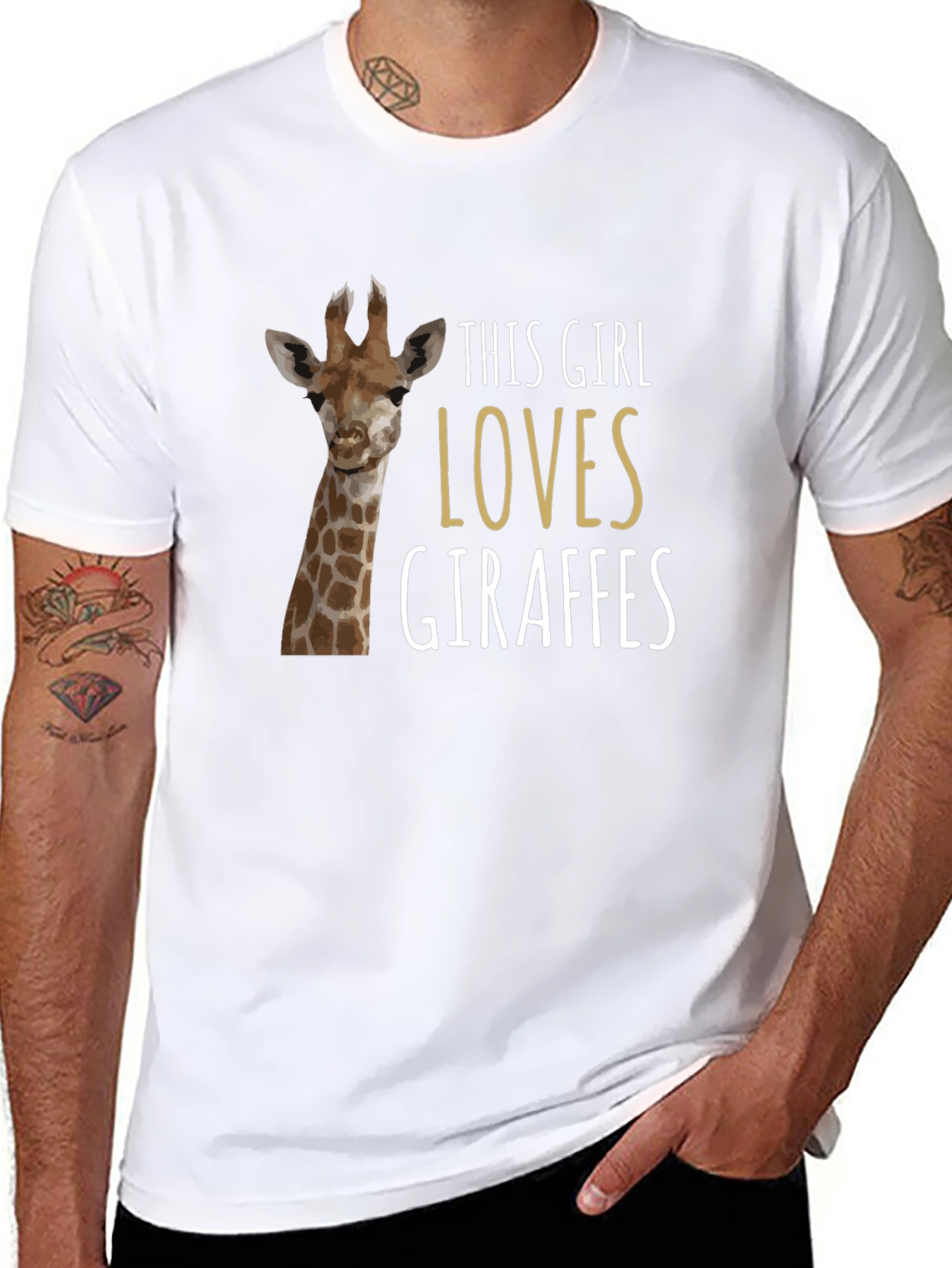 Giraffe Lover T-Shirt - Womens Animal Graphic Tee