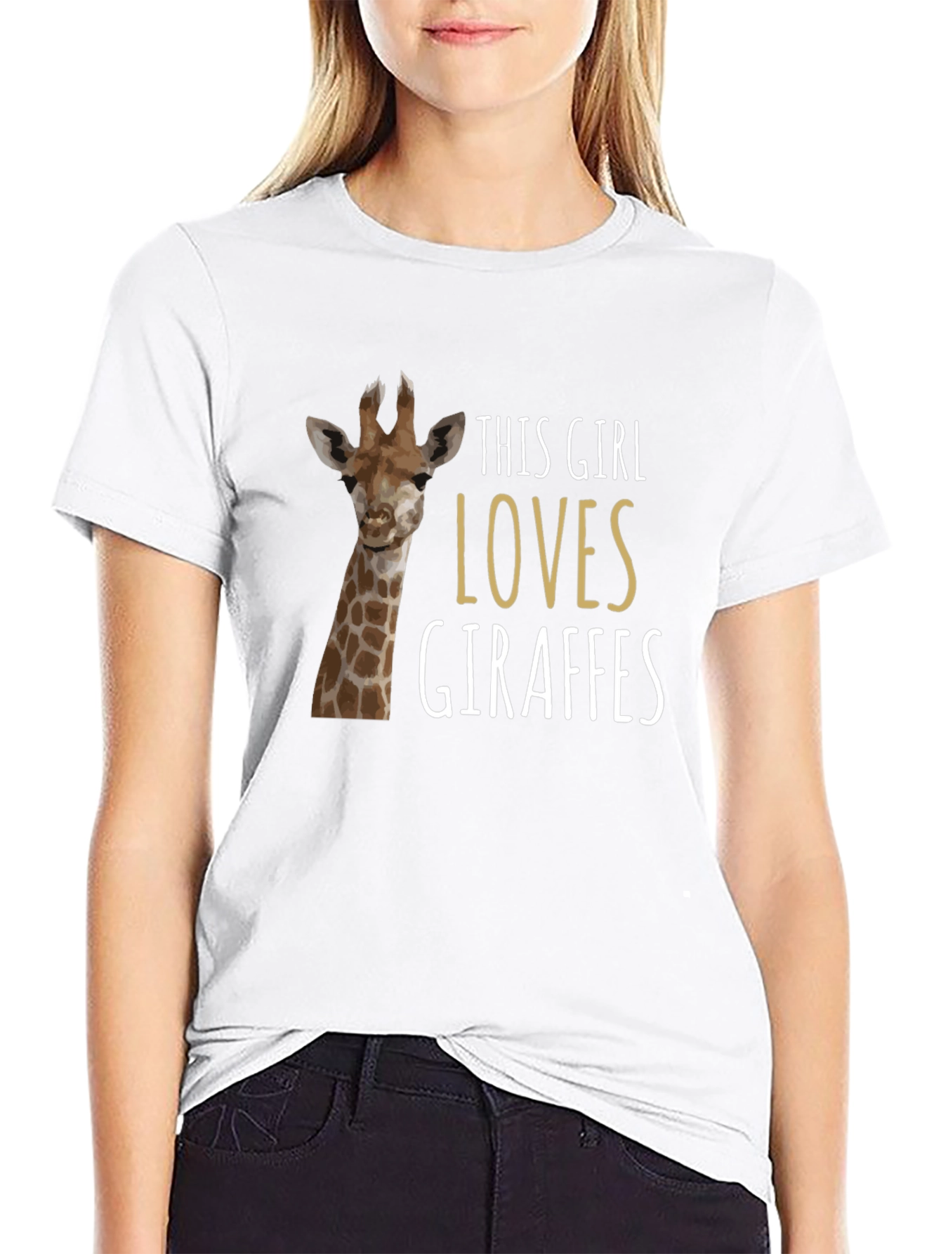 Giraffe Lover T-Shirt - Womens Animal Graphic Tee