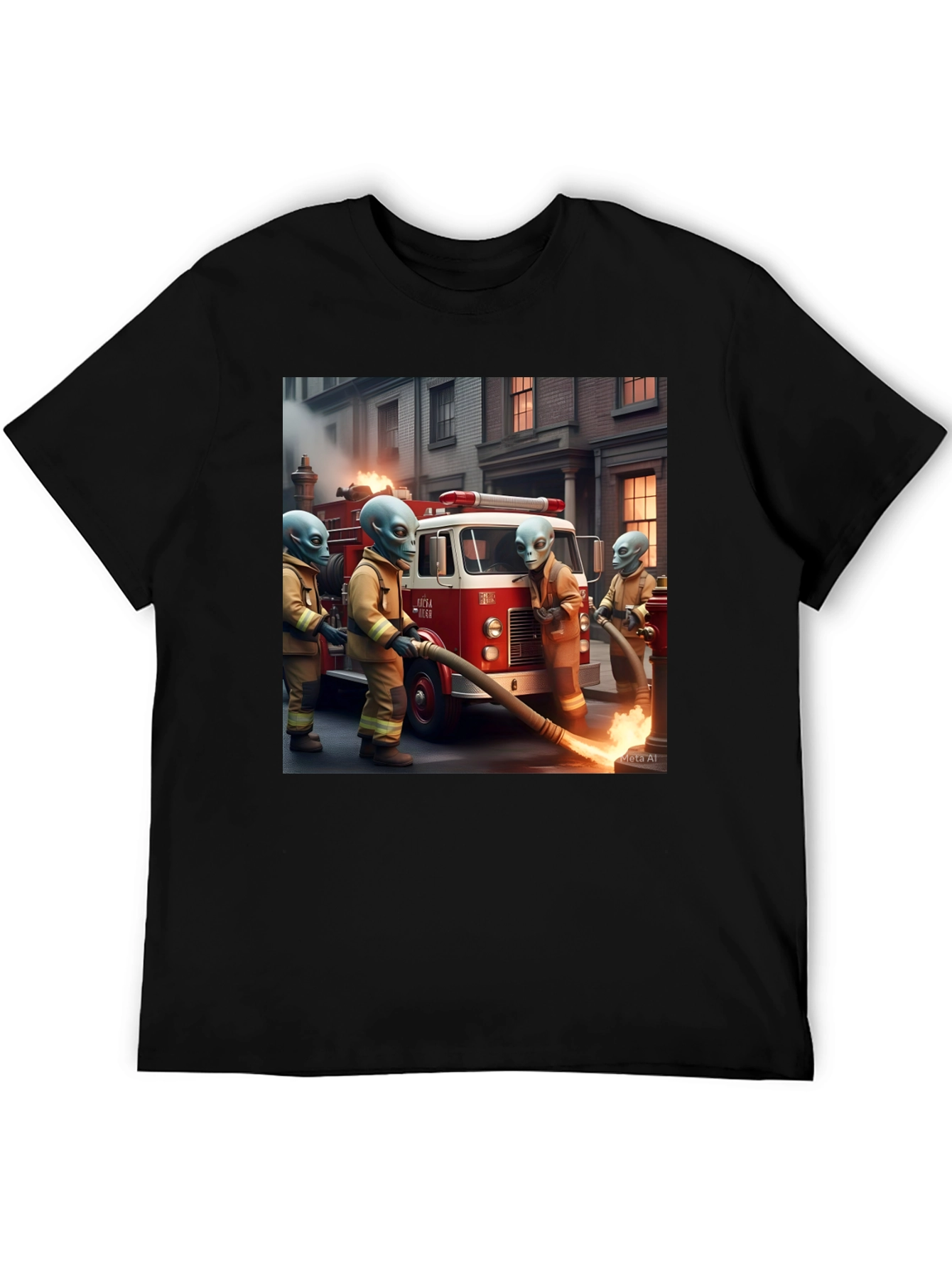 Alien Firefighter Crew T-Shirt