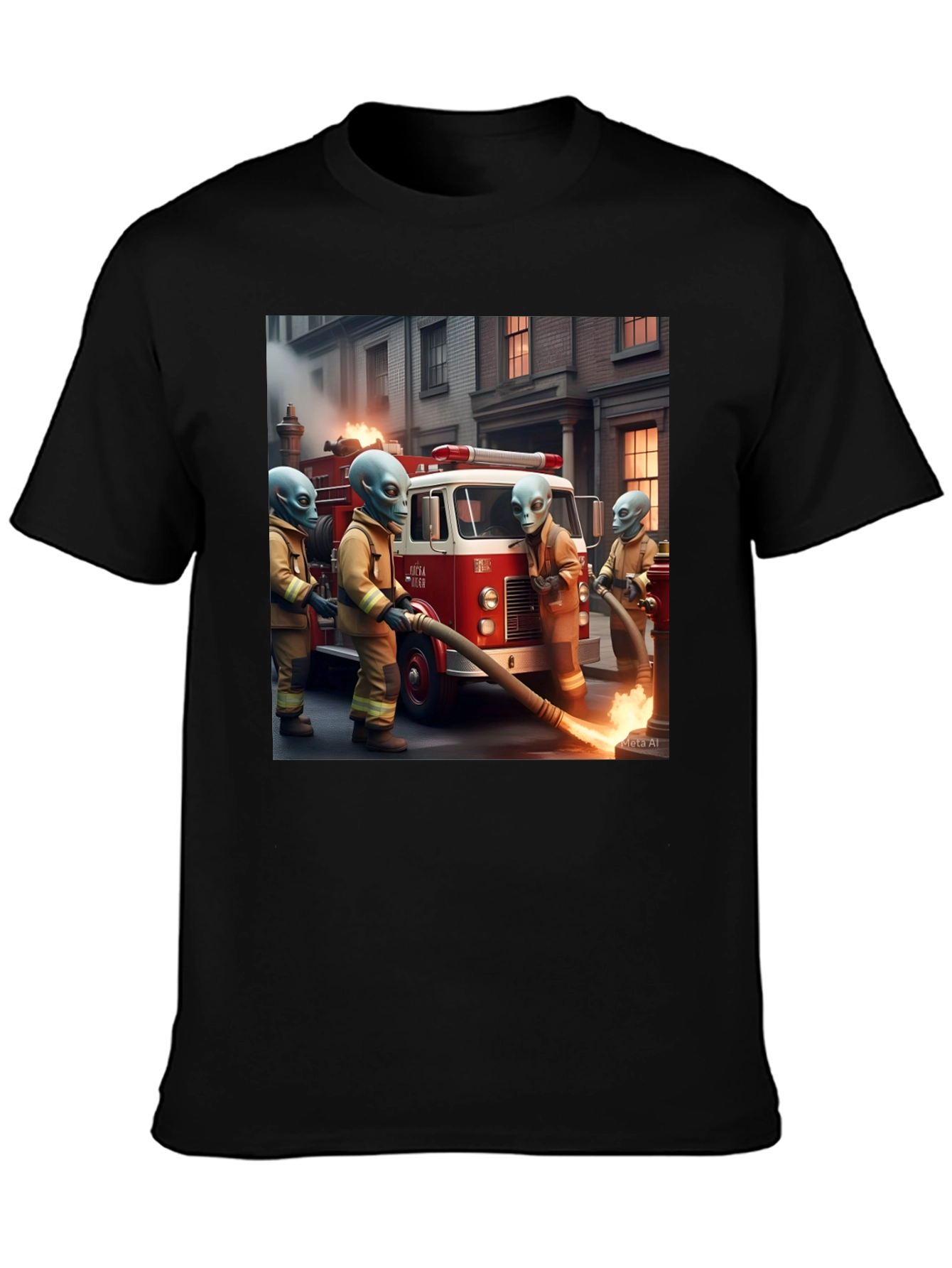 Alien Firefighter Crew T-Shirt