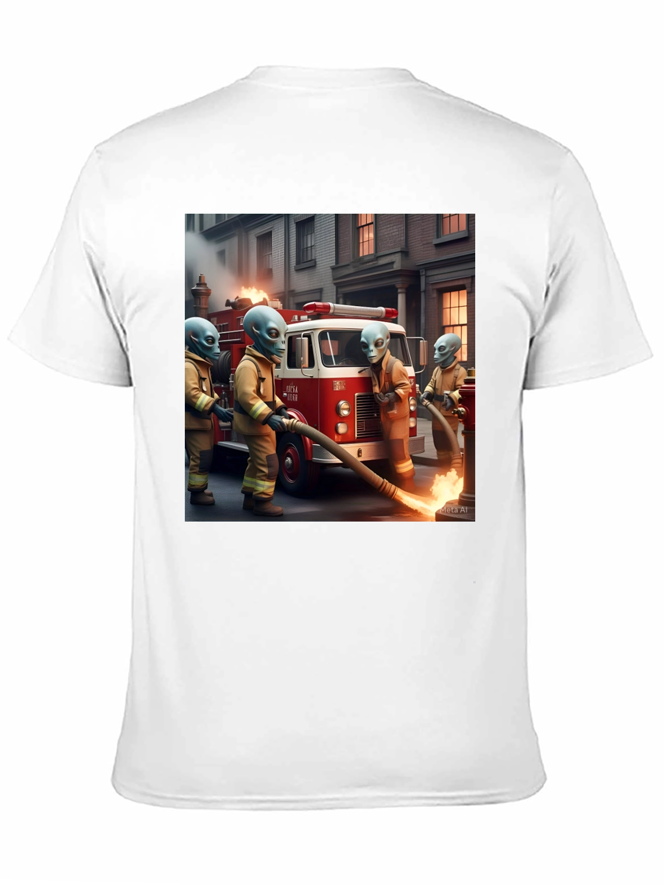 Alien Firefighter Crew T-Shirt