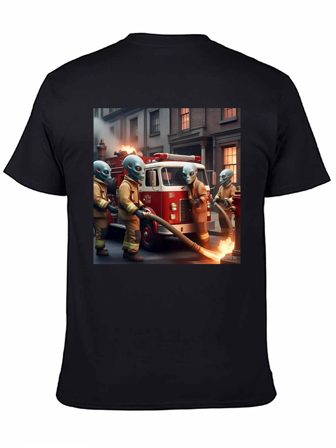 Alien Firefighter Crew T-Shirt