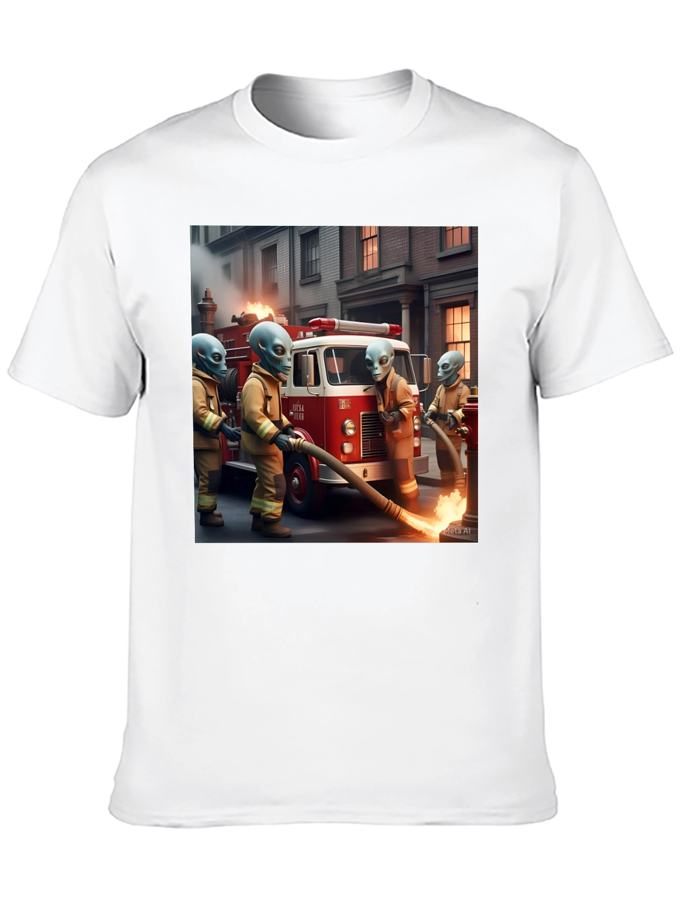 Alien Firefighter Crew T-Shirt