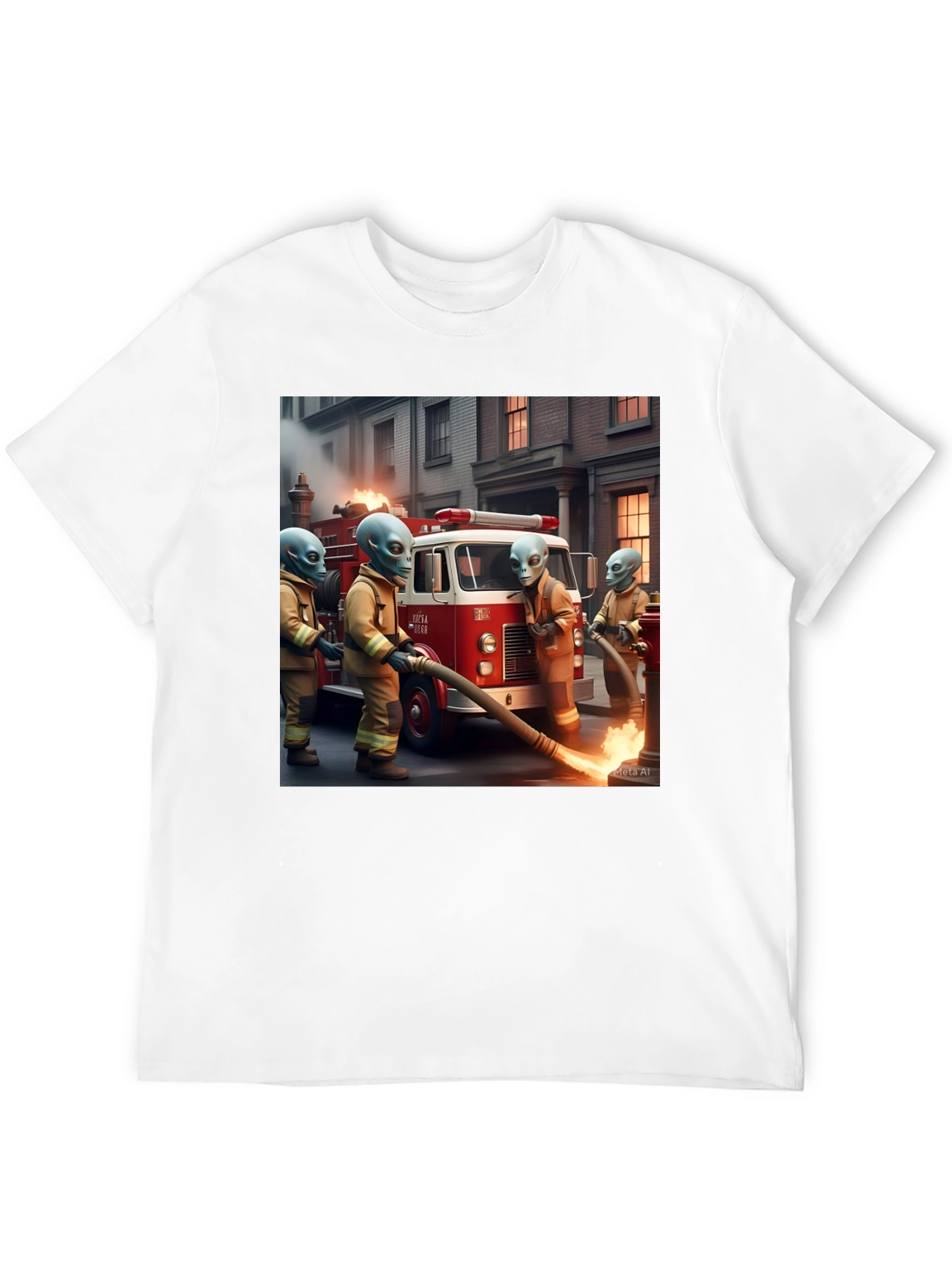 Alien Firefighter Crew T-Shirt