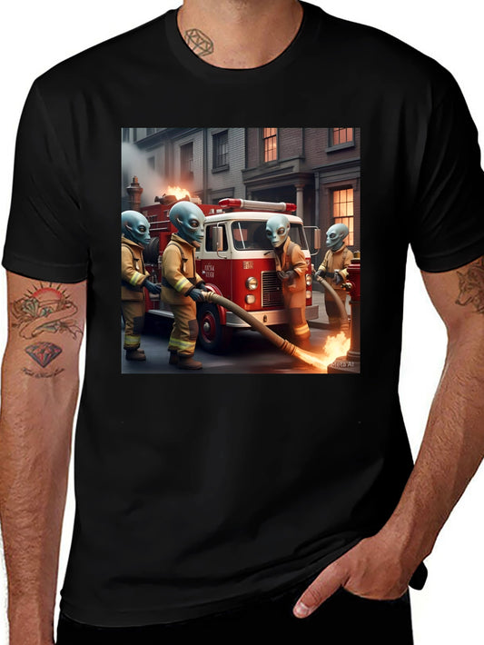 Alien Firefighter Crew T-Shirt