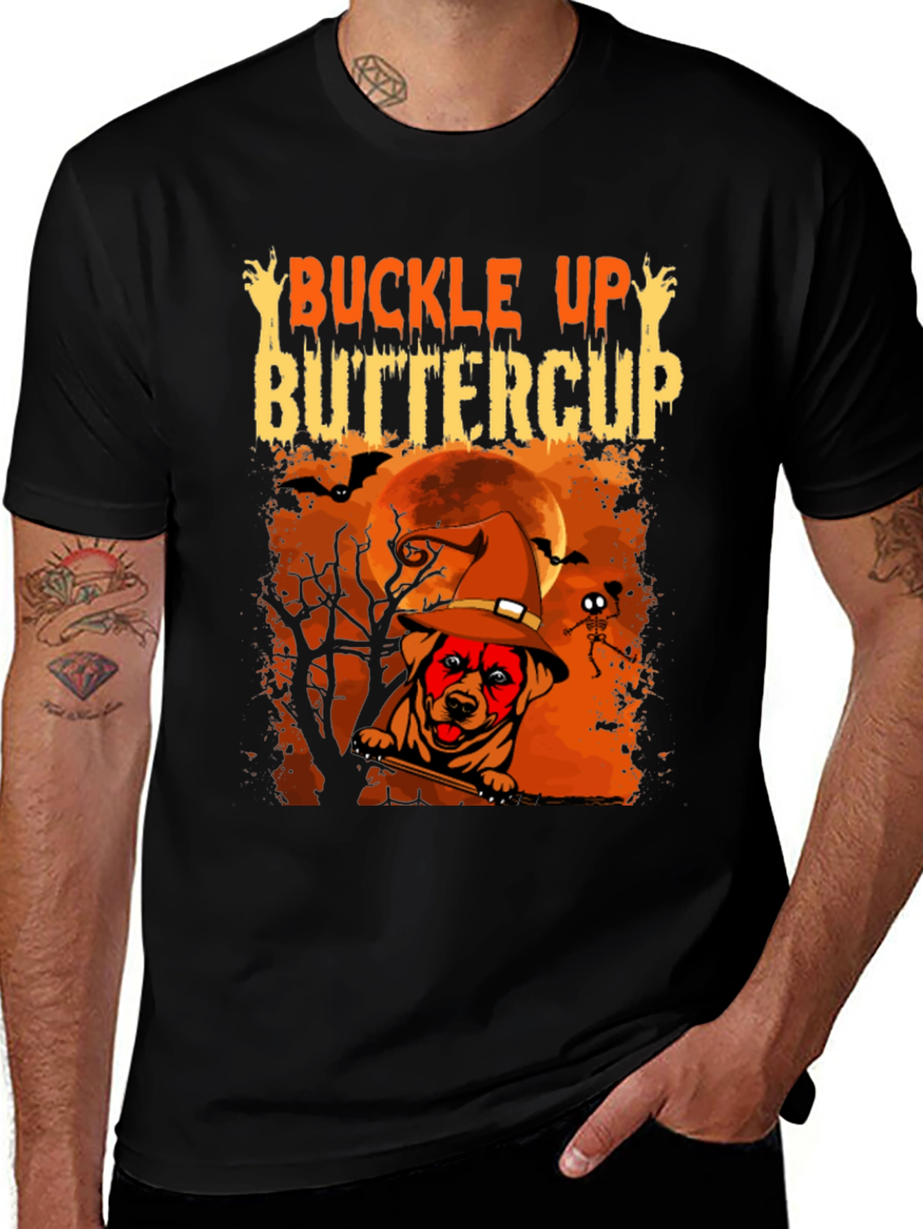 Buckle Up Buttercup Halloween Dog T-Shirt