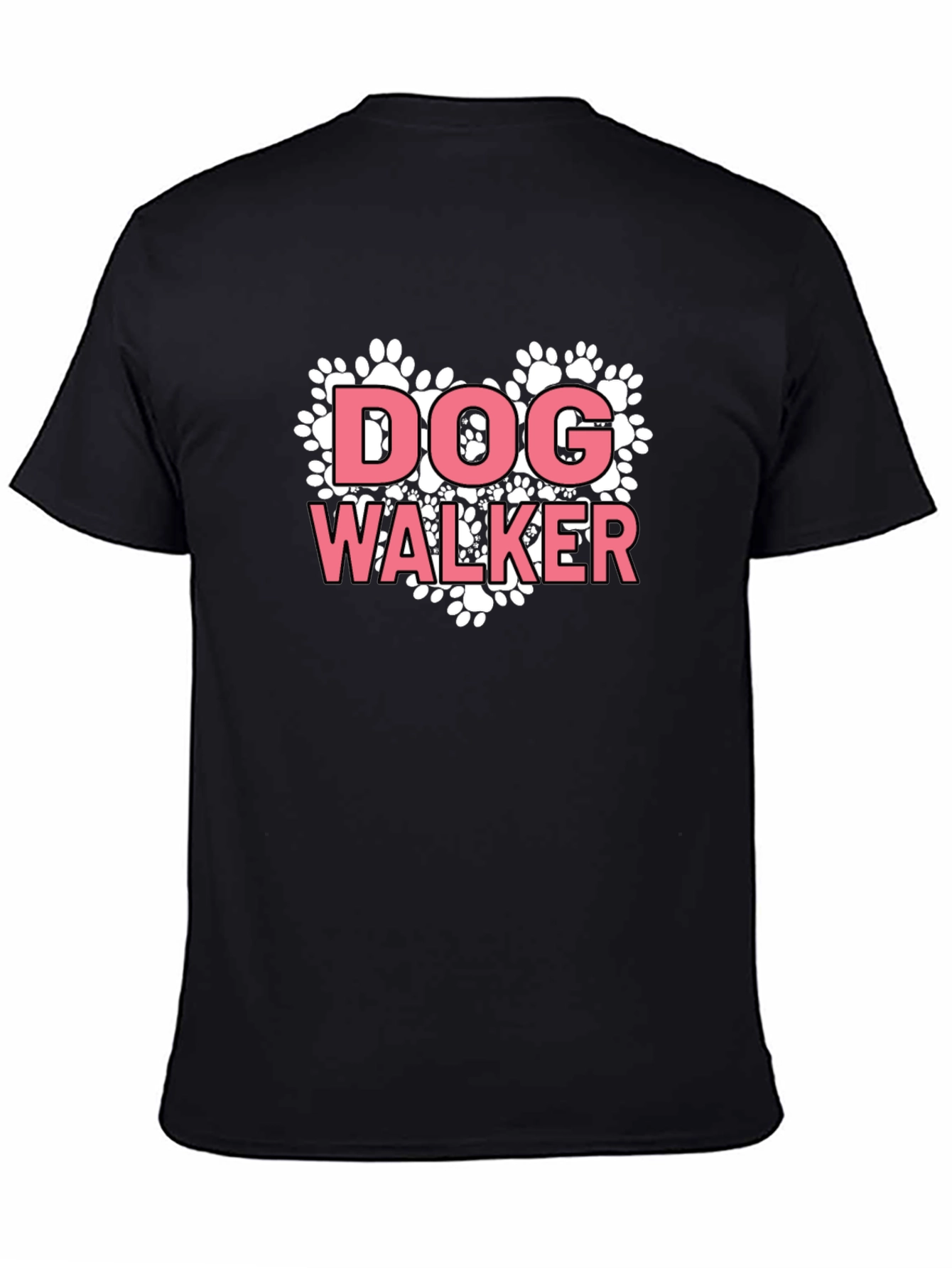 Dog Walker Paw Print Heart Graphic Tee