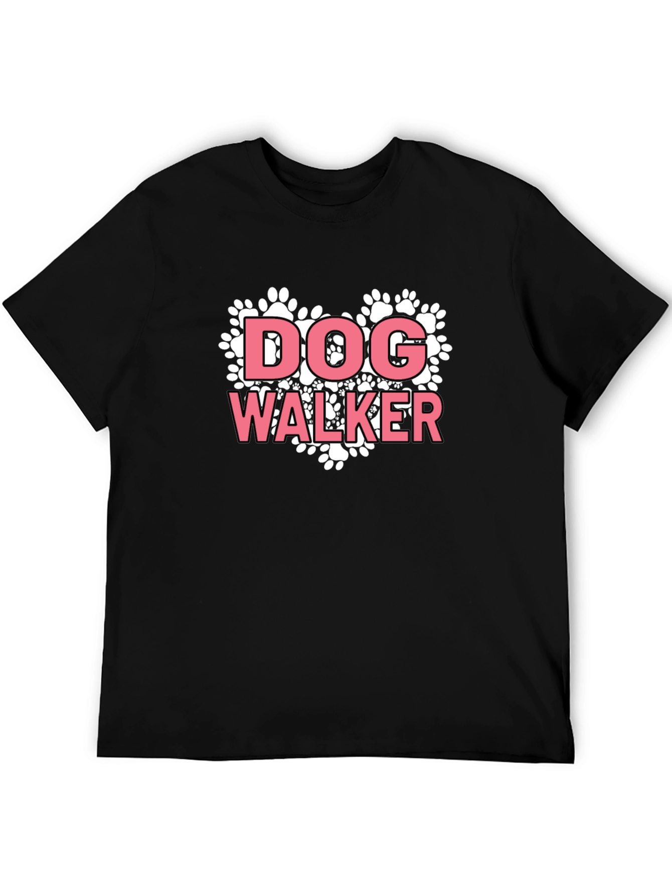 Dog Walker Paw Print Heart Graphic Tee