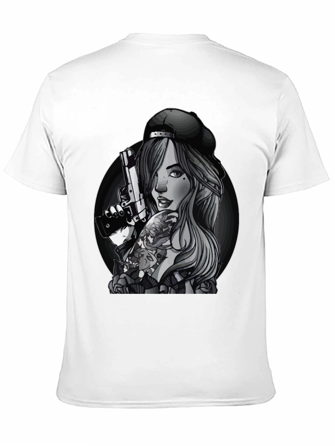 Gun Girl Graphic T-Shirt - Unisex Black Tee