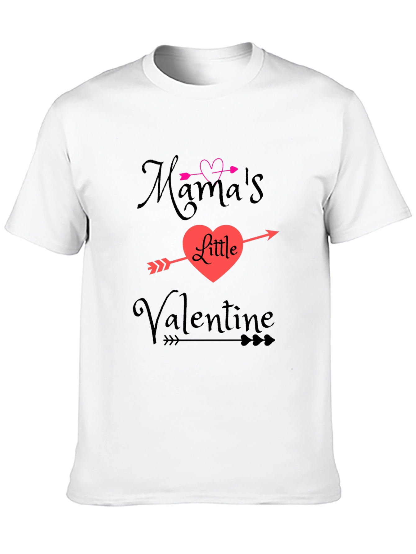 Mamas Little Valentine Arrow Heart Black T-Shirt