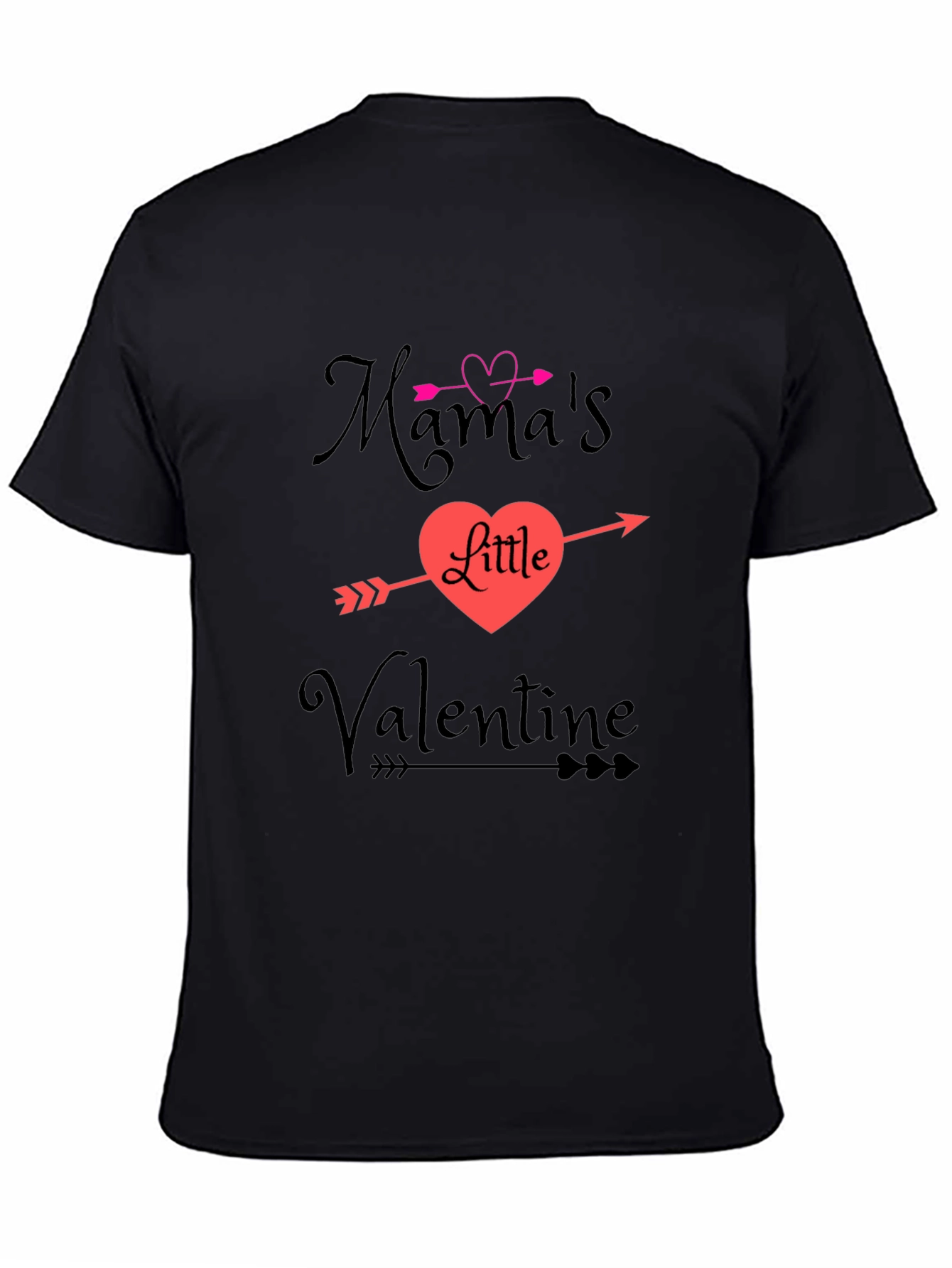Mamas Little Valentine Arrow Heart Black T-Shirt