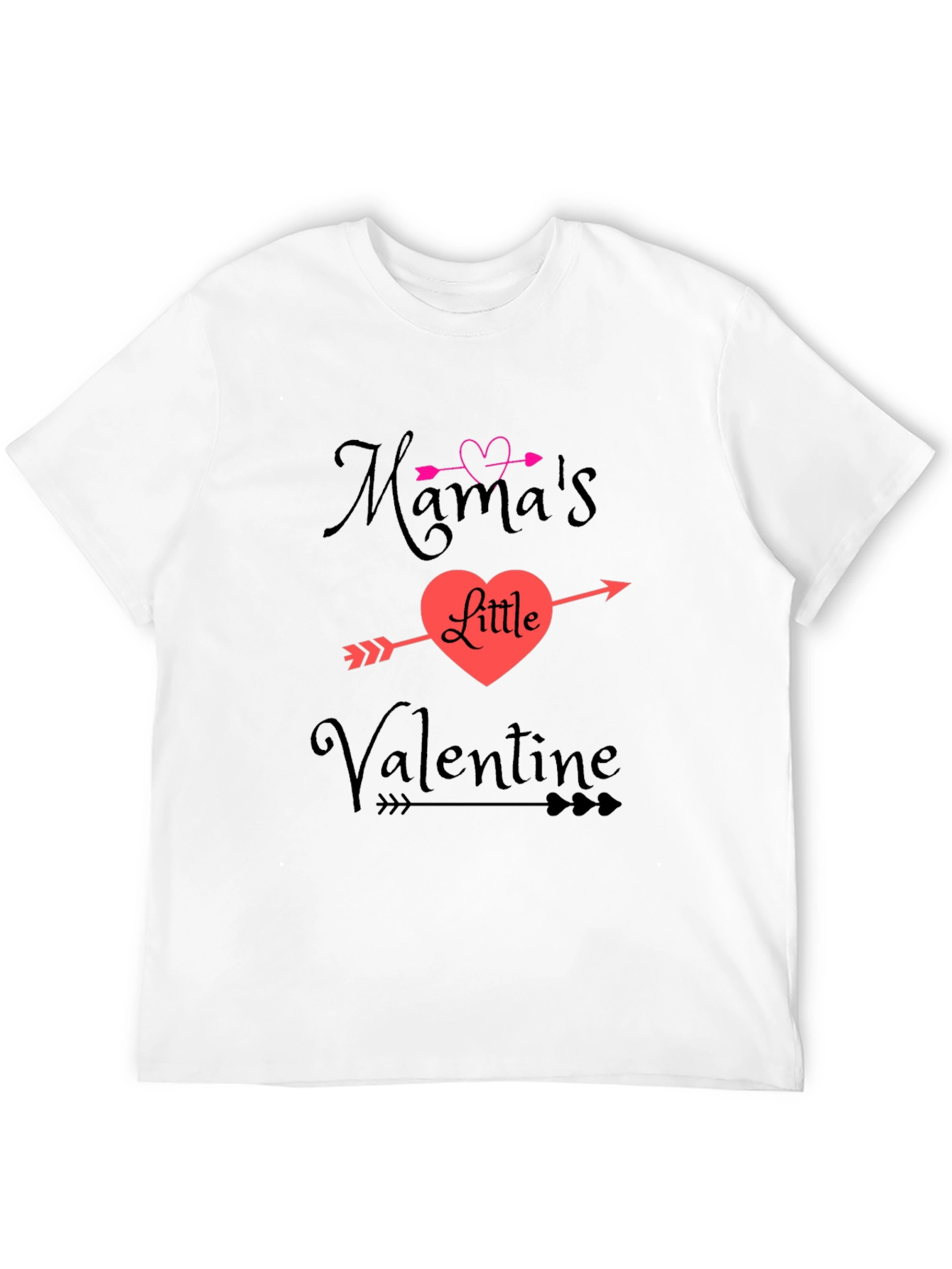 Mamas Little Valentine Arrow Heart Black T-Shirt