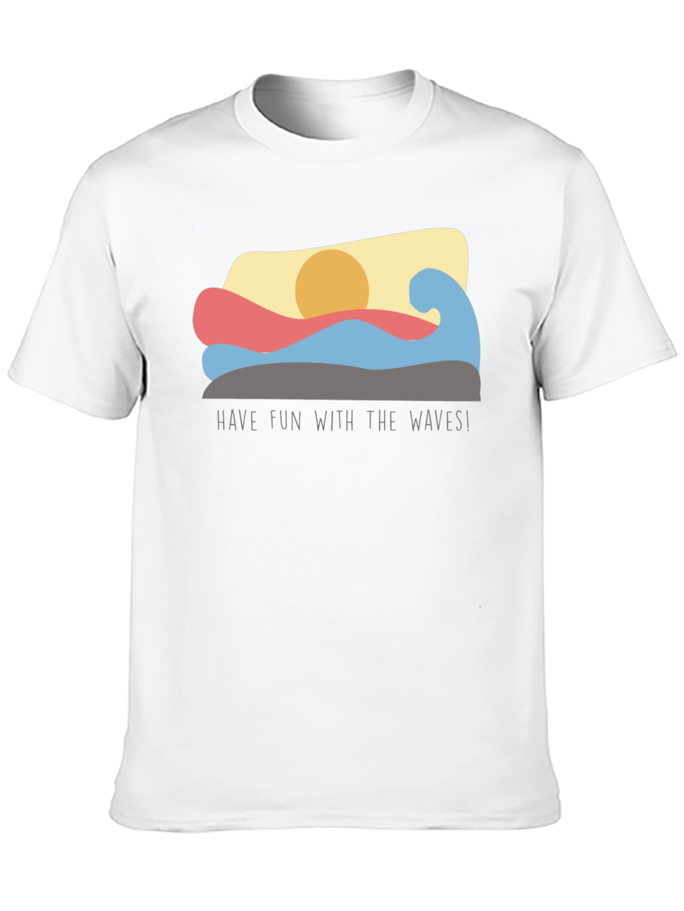 Fun Waves Graphic Tee - Black Cotton T-Shirt
