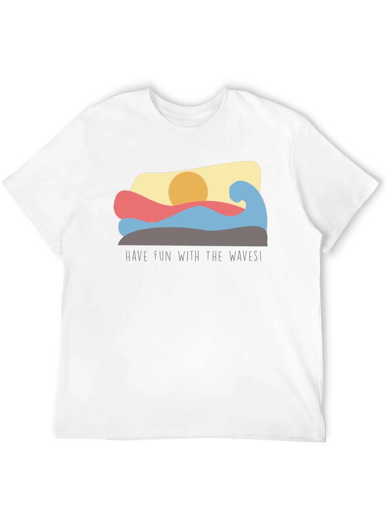 Fun Waves Graphic Tee - Black Cotton T-Shirt