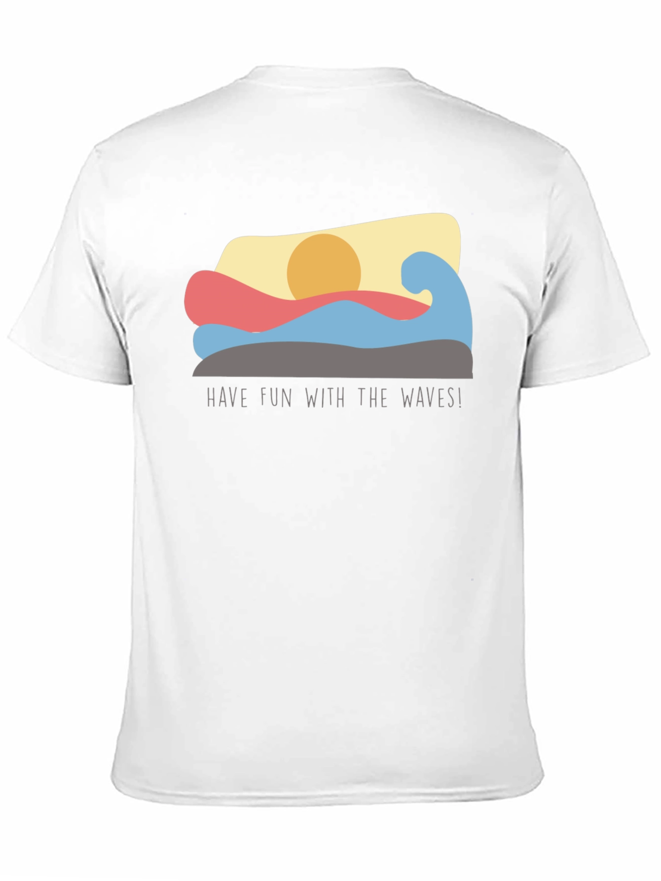 Fun Waves Graphic Tee - Black Cotton T-Shirt