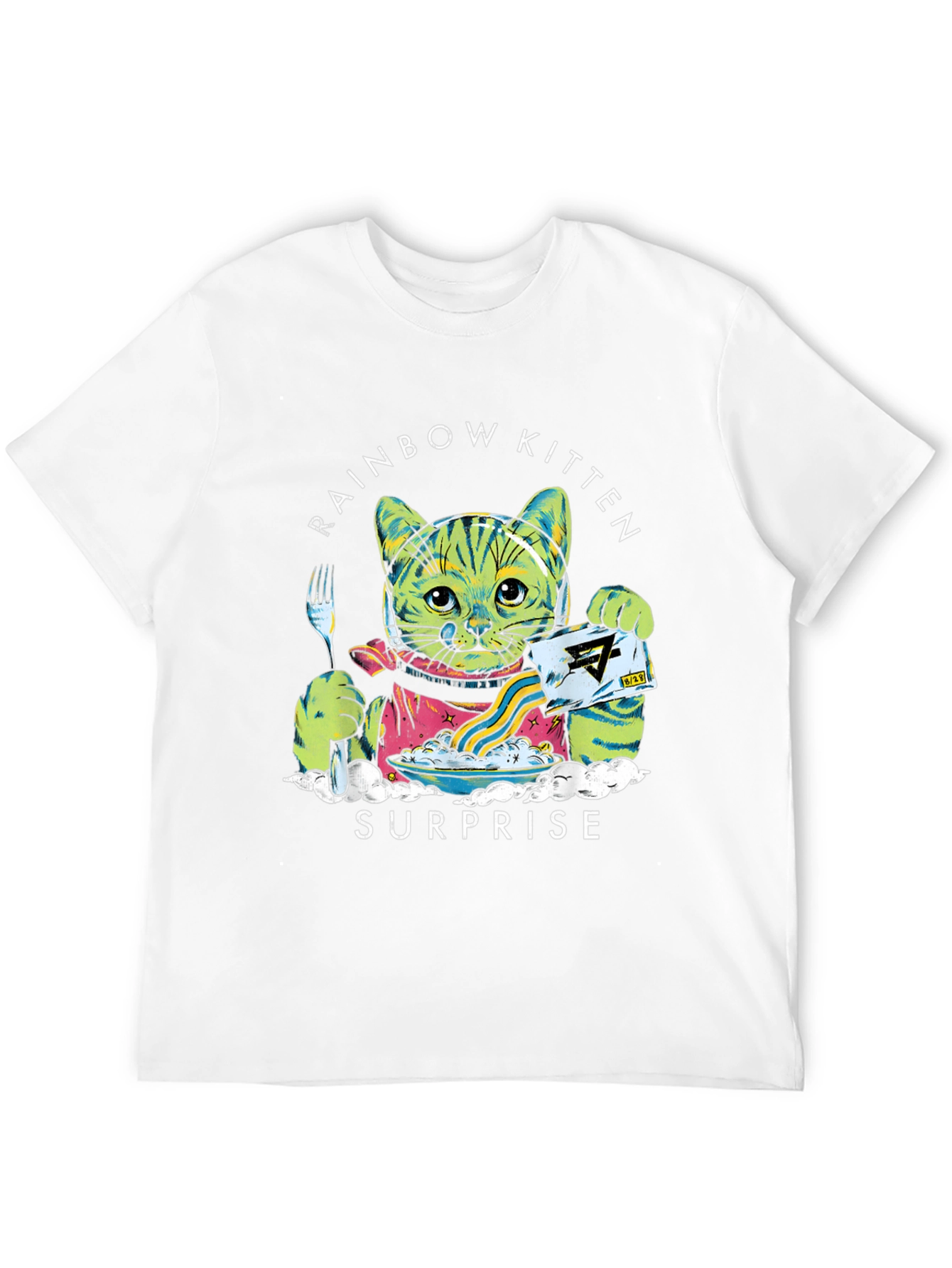 Rainbow Kitten Surprise Black T-Shirt