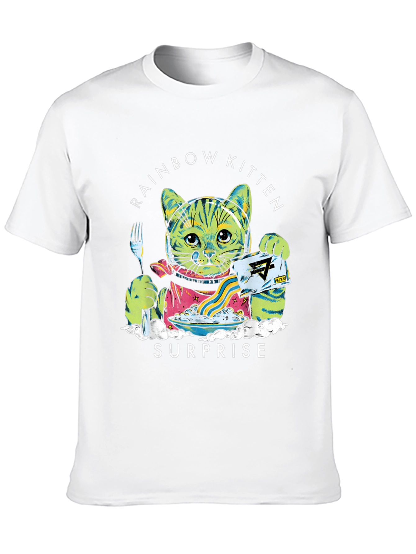 Rainbow Kitten Surprise Black T-Shirt