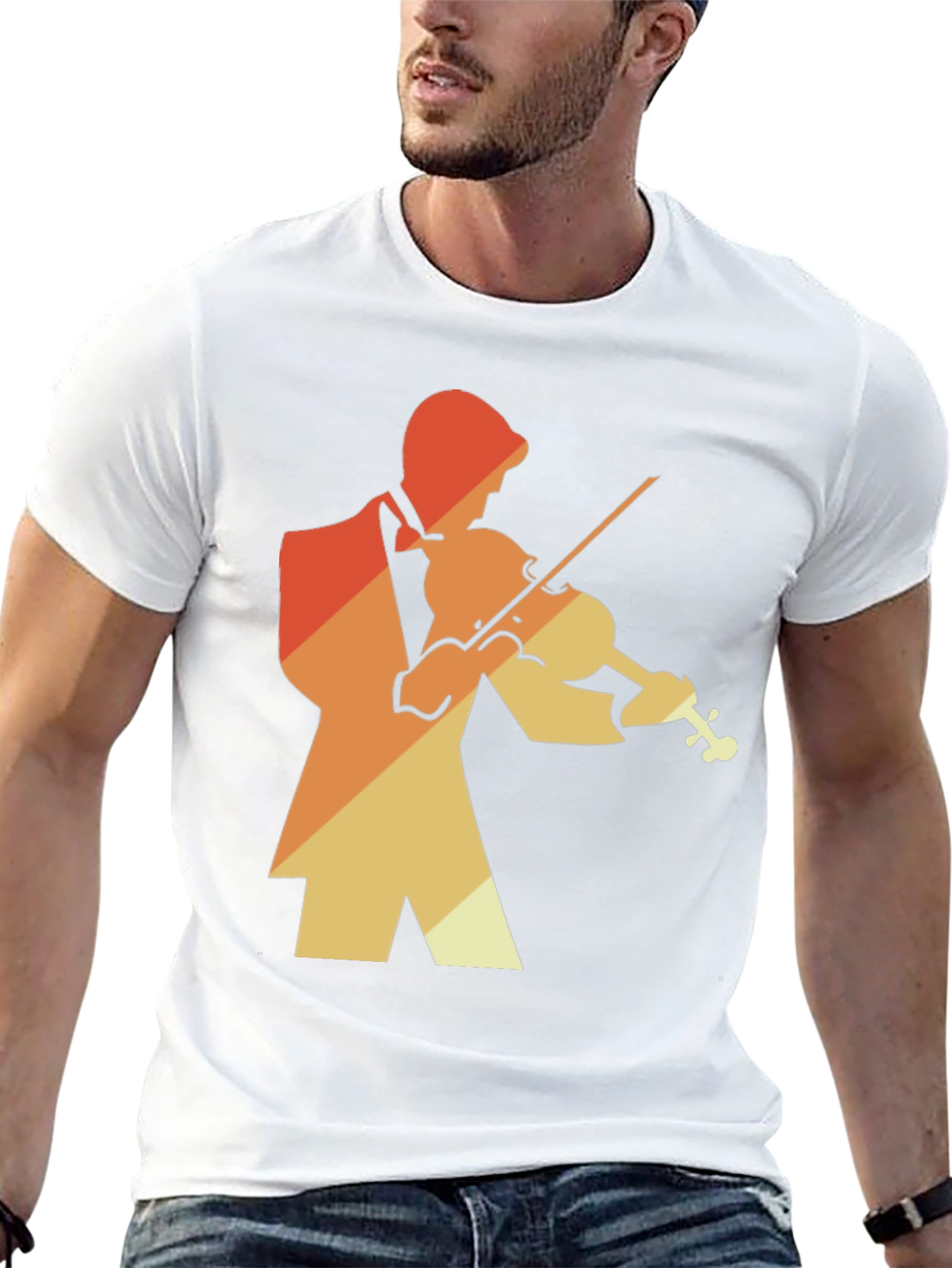 Retro Violin Player Graphic Tee