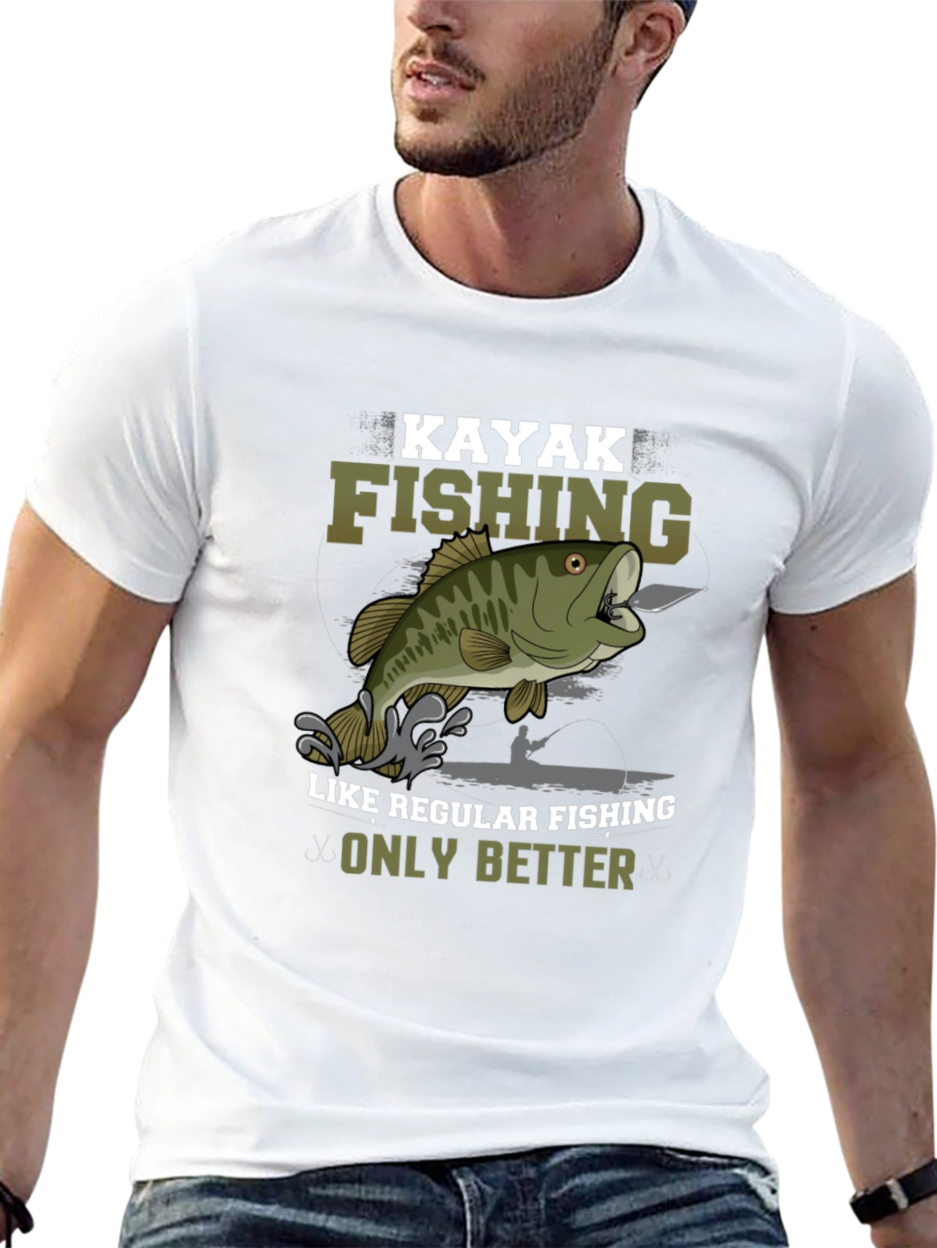Kayak Fishing Graphic Tee - Only Better Black T-Shirt