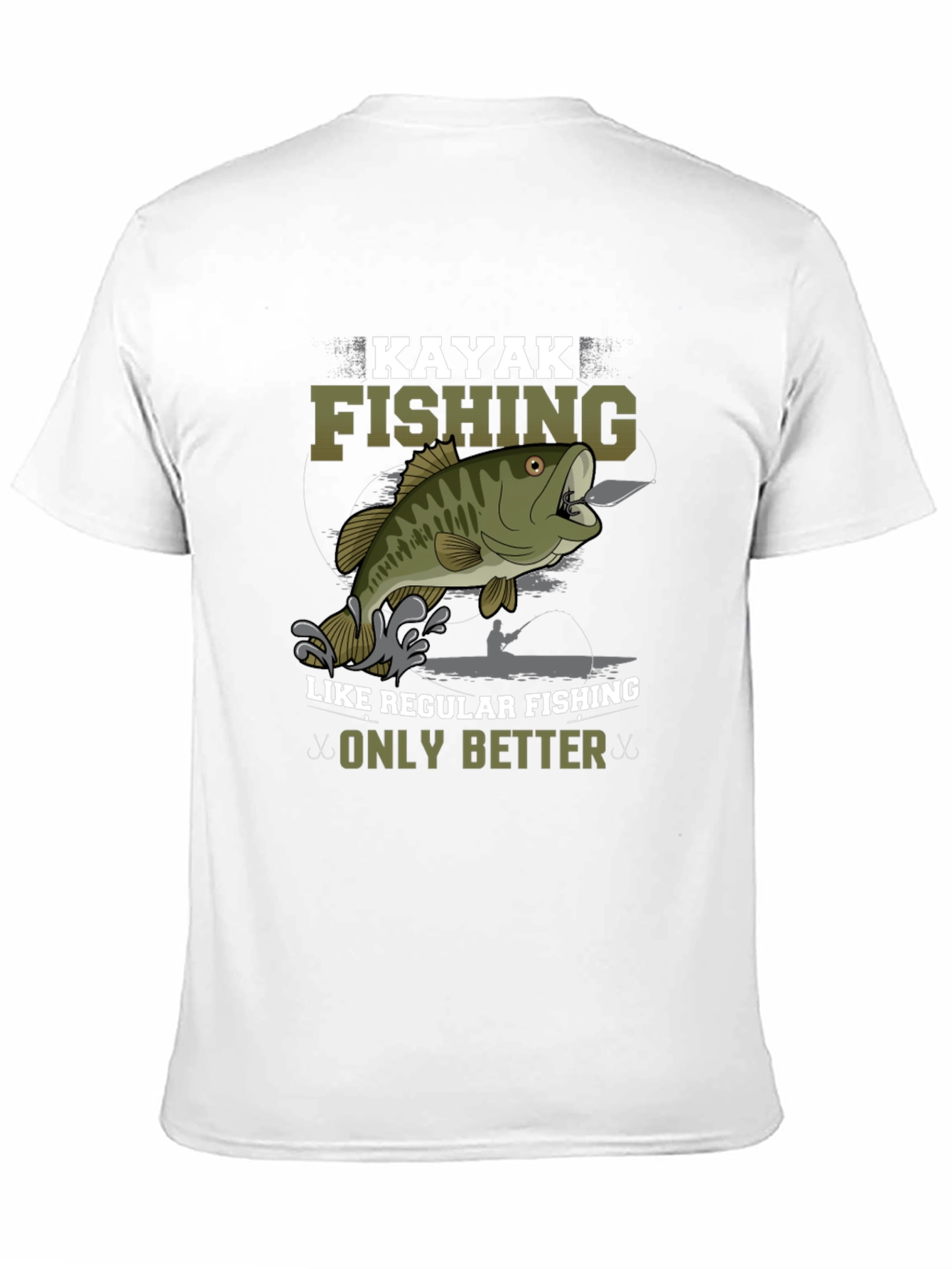 Kayak Fishing Graphic Tee - Only Better Black T-Shirt