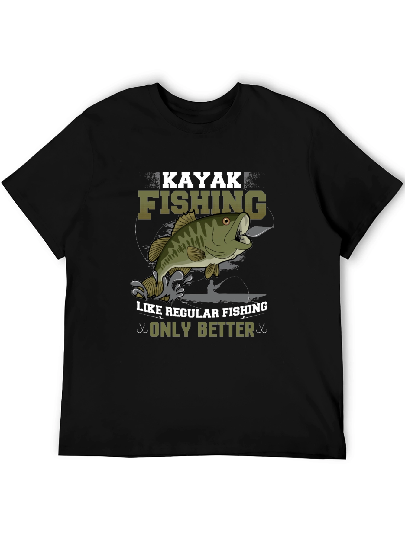 Kayak Fishing Graphic Tee - Only Better Black T-Shirt