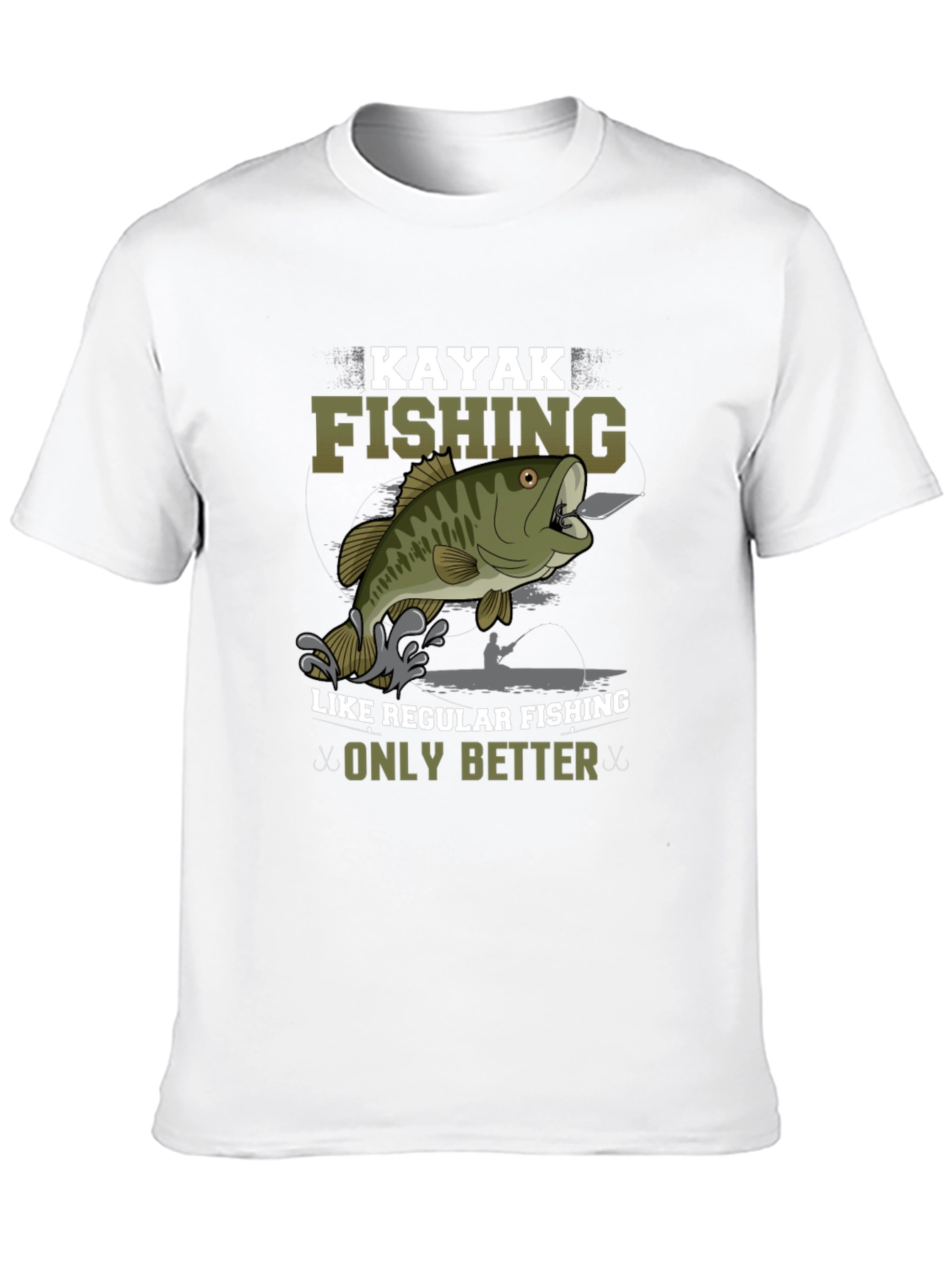 Kayak Fishing Graphic Tee - Only Better Black T-Shirt