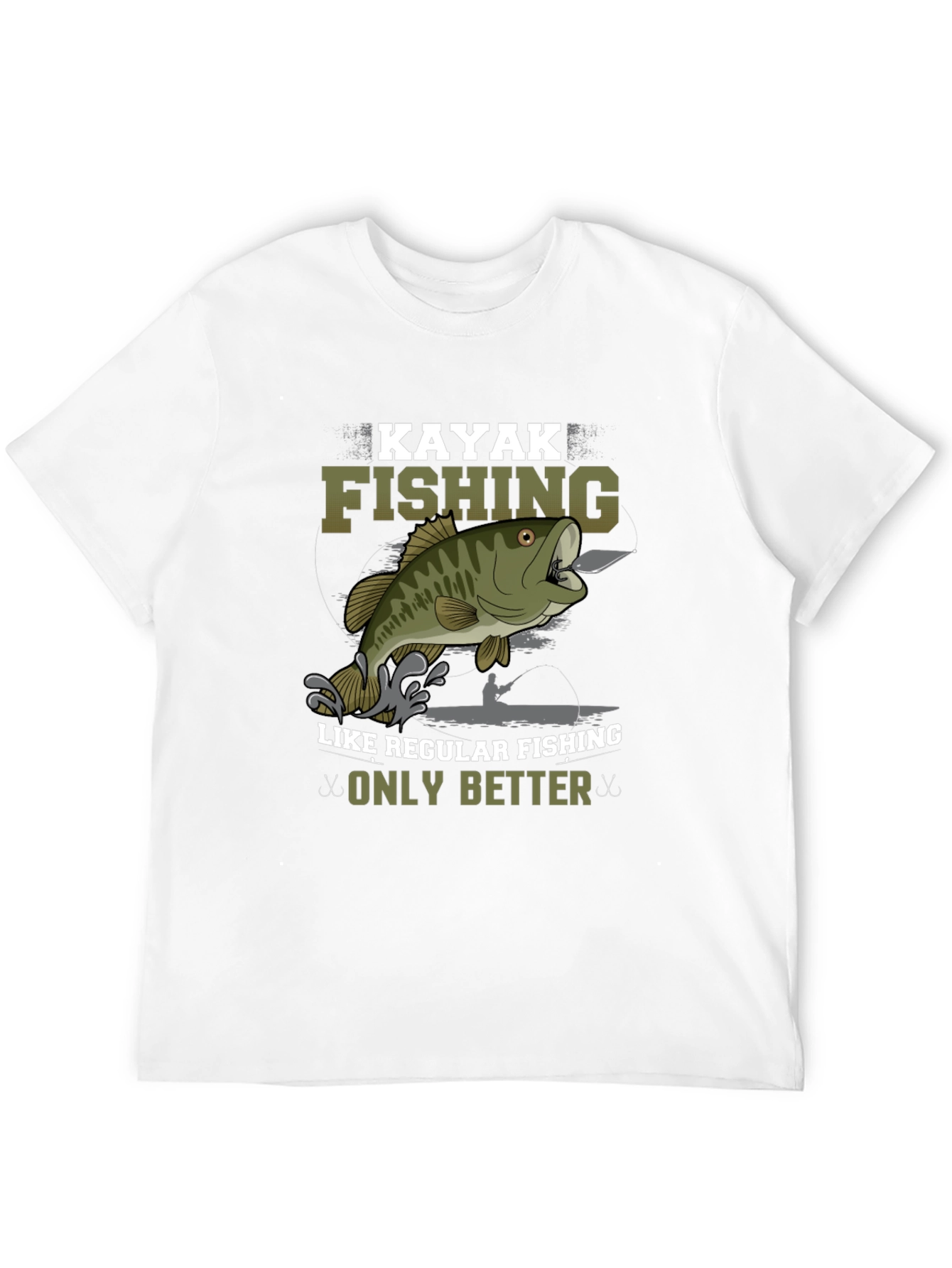Kayak Fishing Graphic Tee - Only Better Black T-Shirt