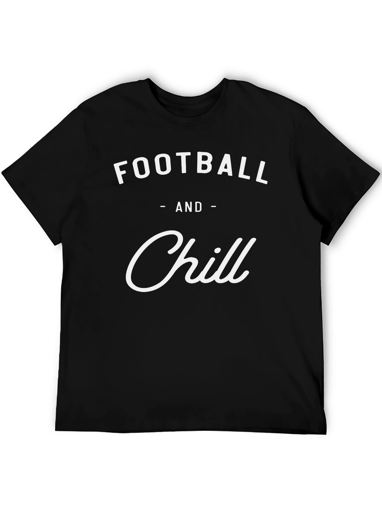 Football and Chill Black Graphic T-Shirt