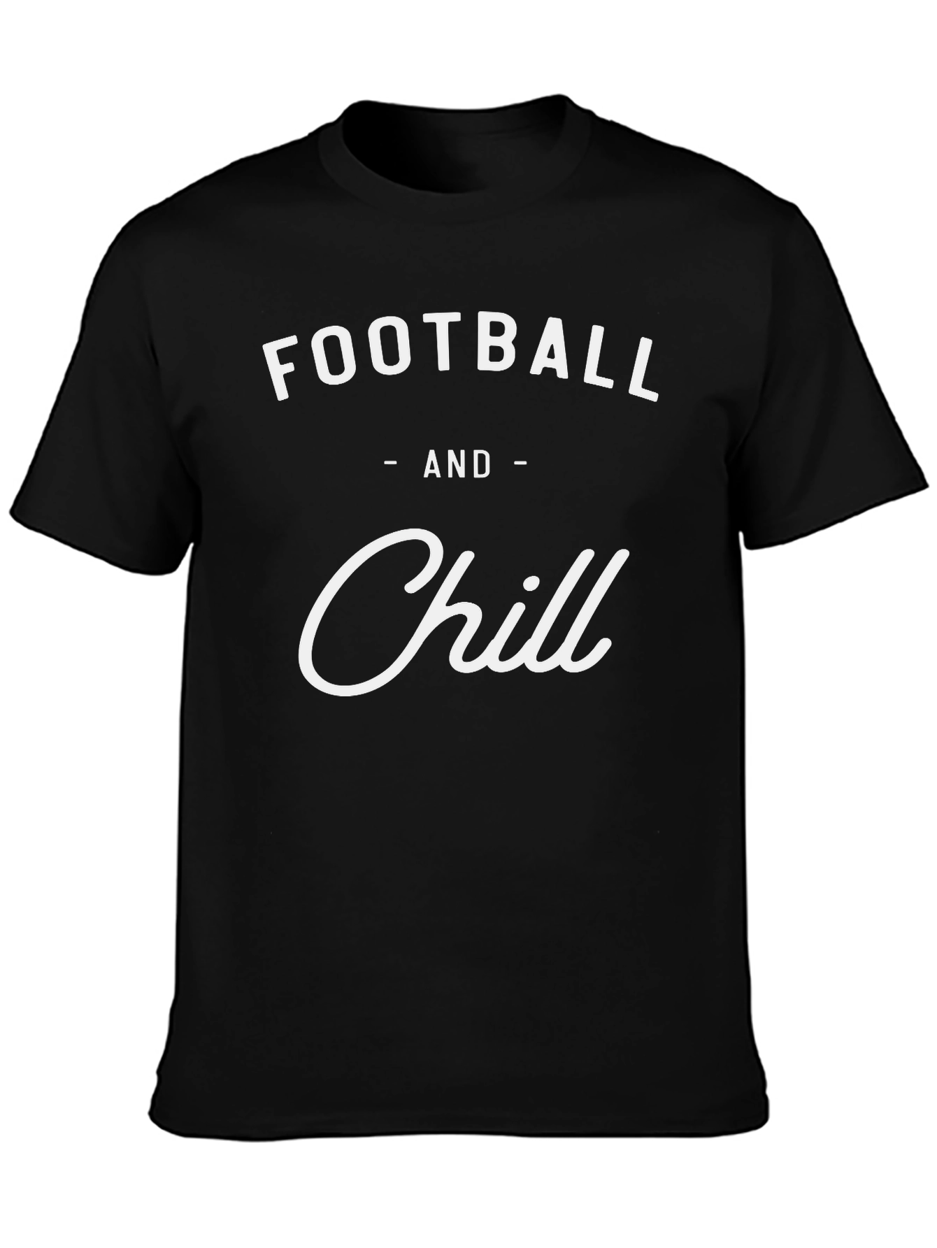 Football and Chill Black Graphic T-Shirt