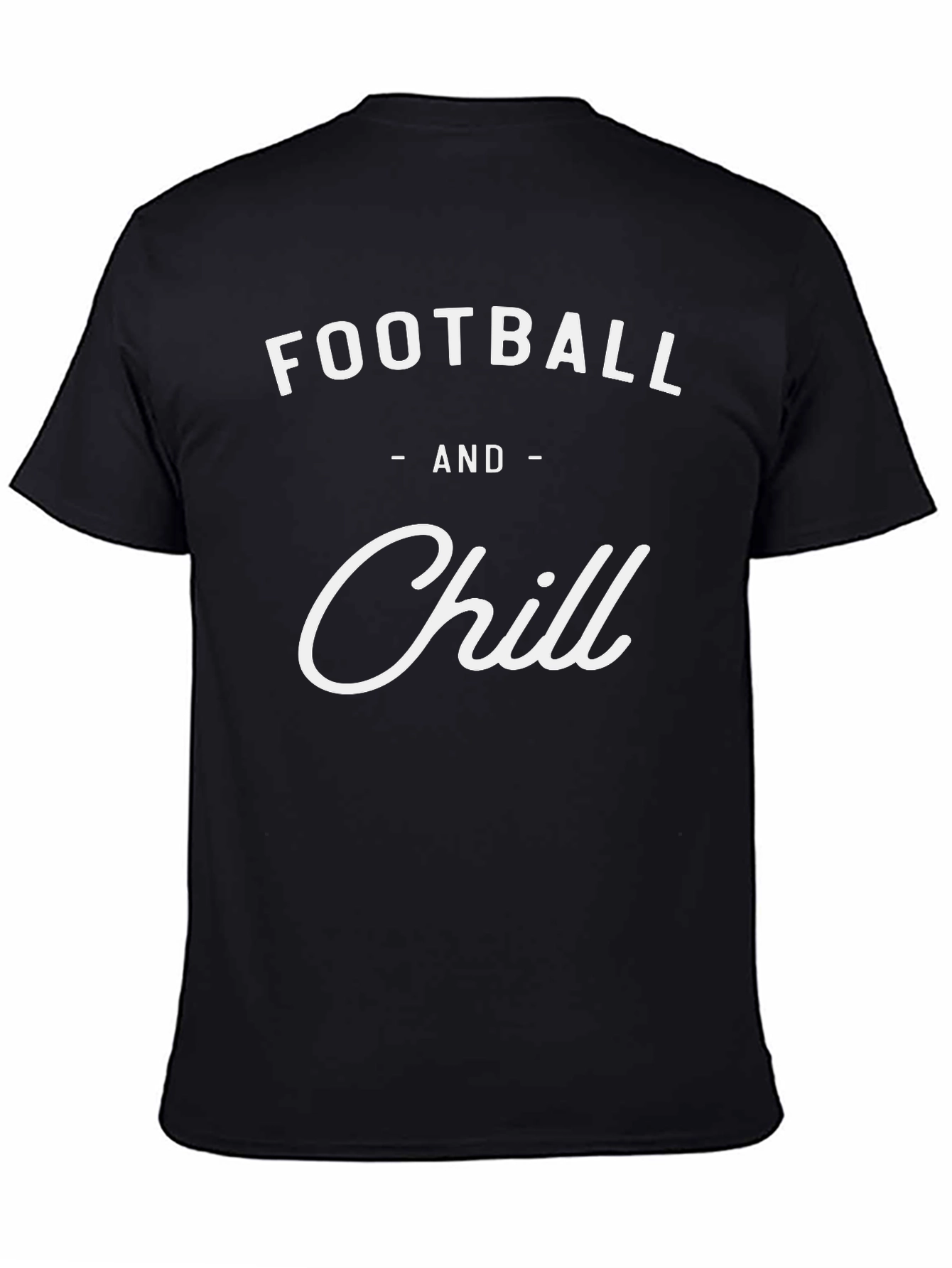 Football and Chill Black Graphic T-Shirt