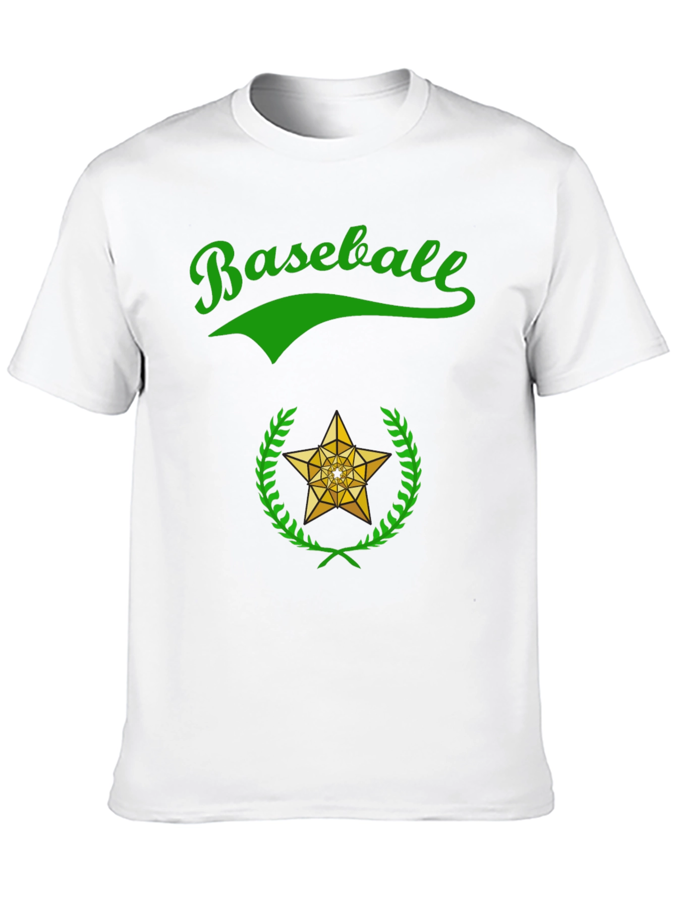 Baseball Star Graphic Tee - Black Cotton T-Shirt