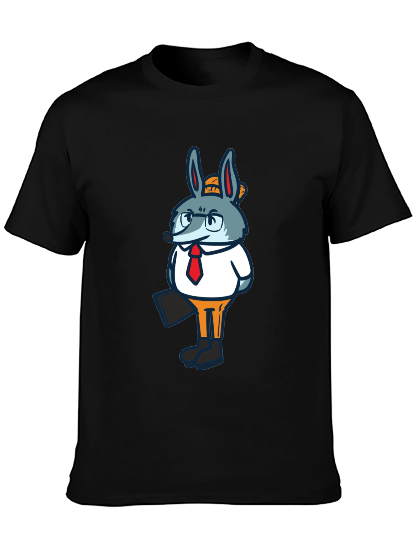 Business Bunny Graphic T-Shirt - Black