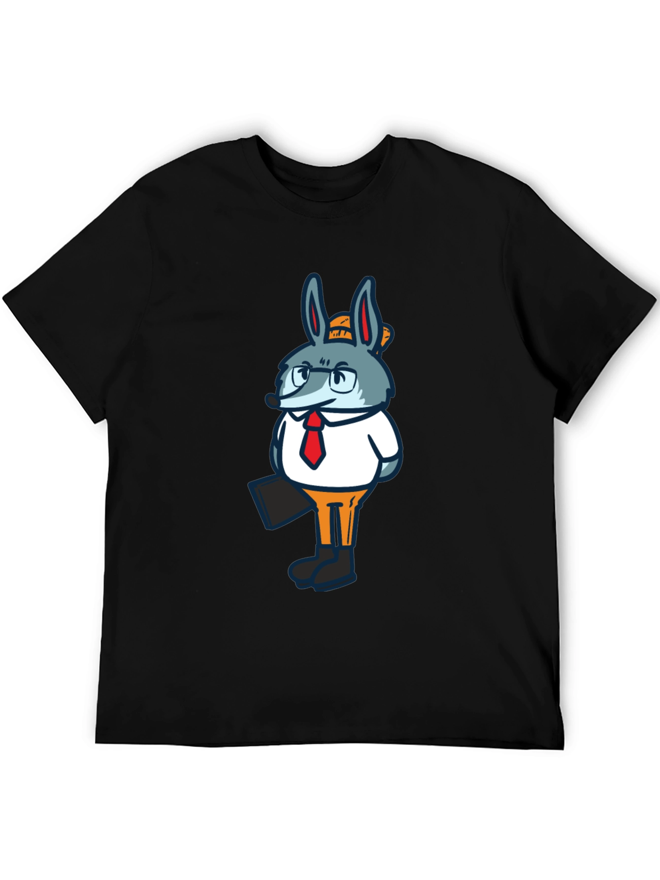 Business Bunny Graphic T-Shirt - Black