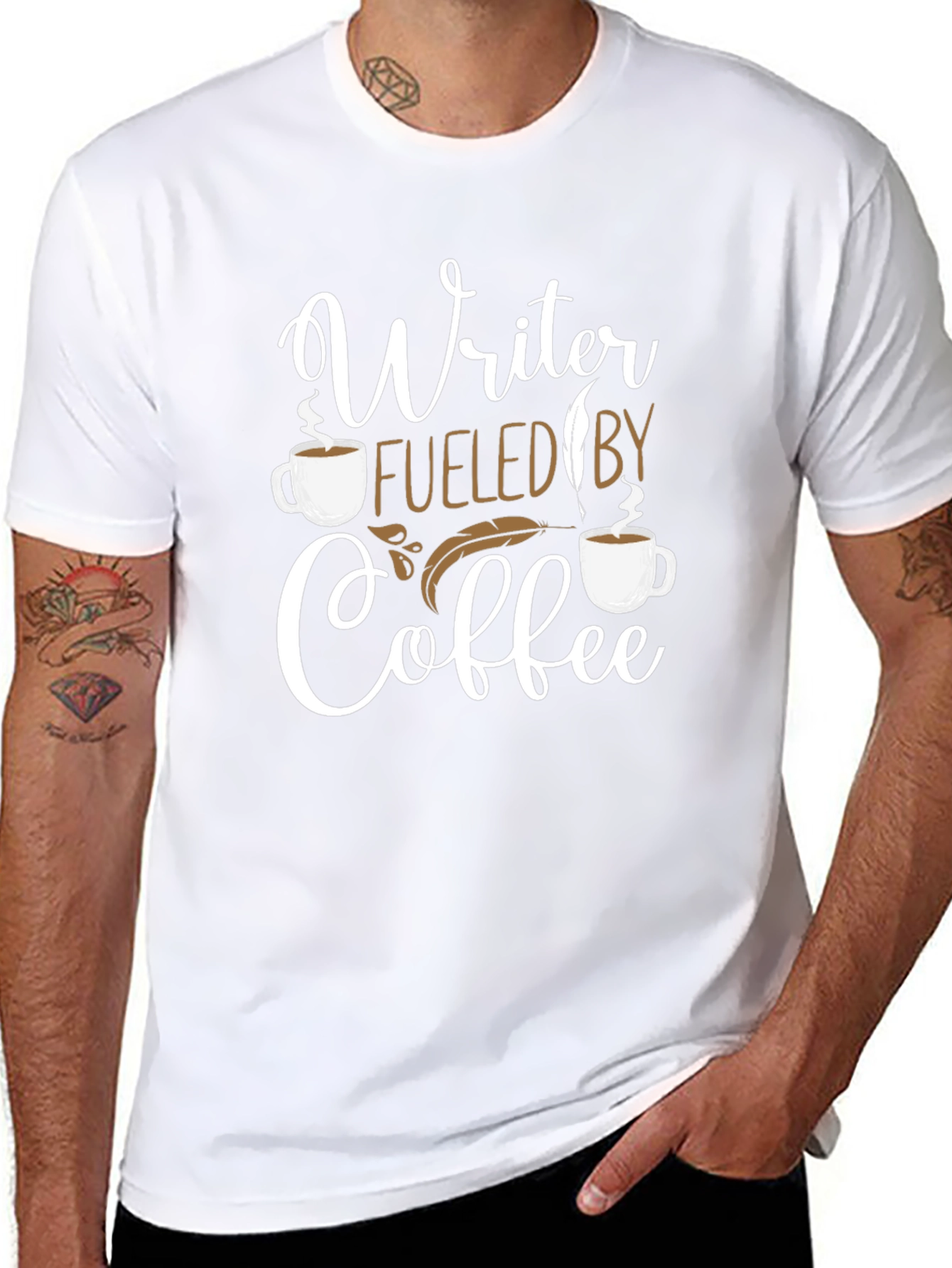 Writer Fueled By Coffee Graphic T-Shirt