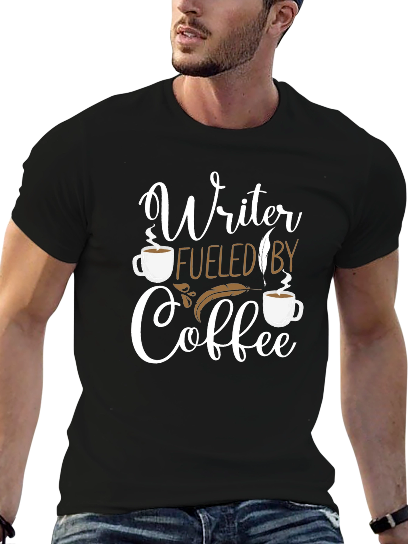 Writer Fueled By Coffee Graphic T-Shirt