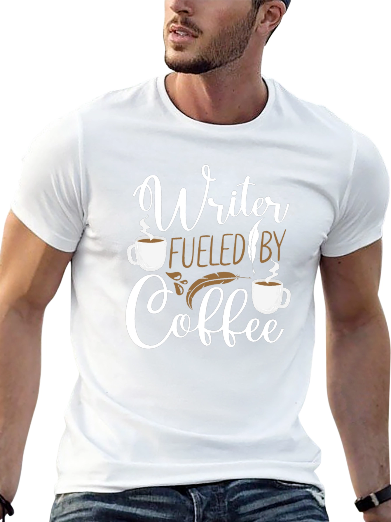 Writer Fueled By Coffee Graphic T-Shirt