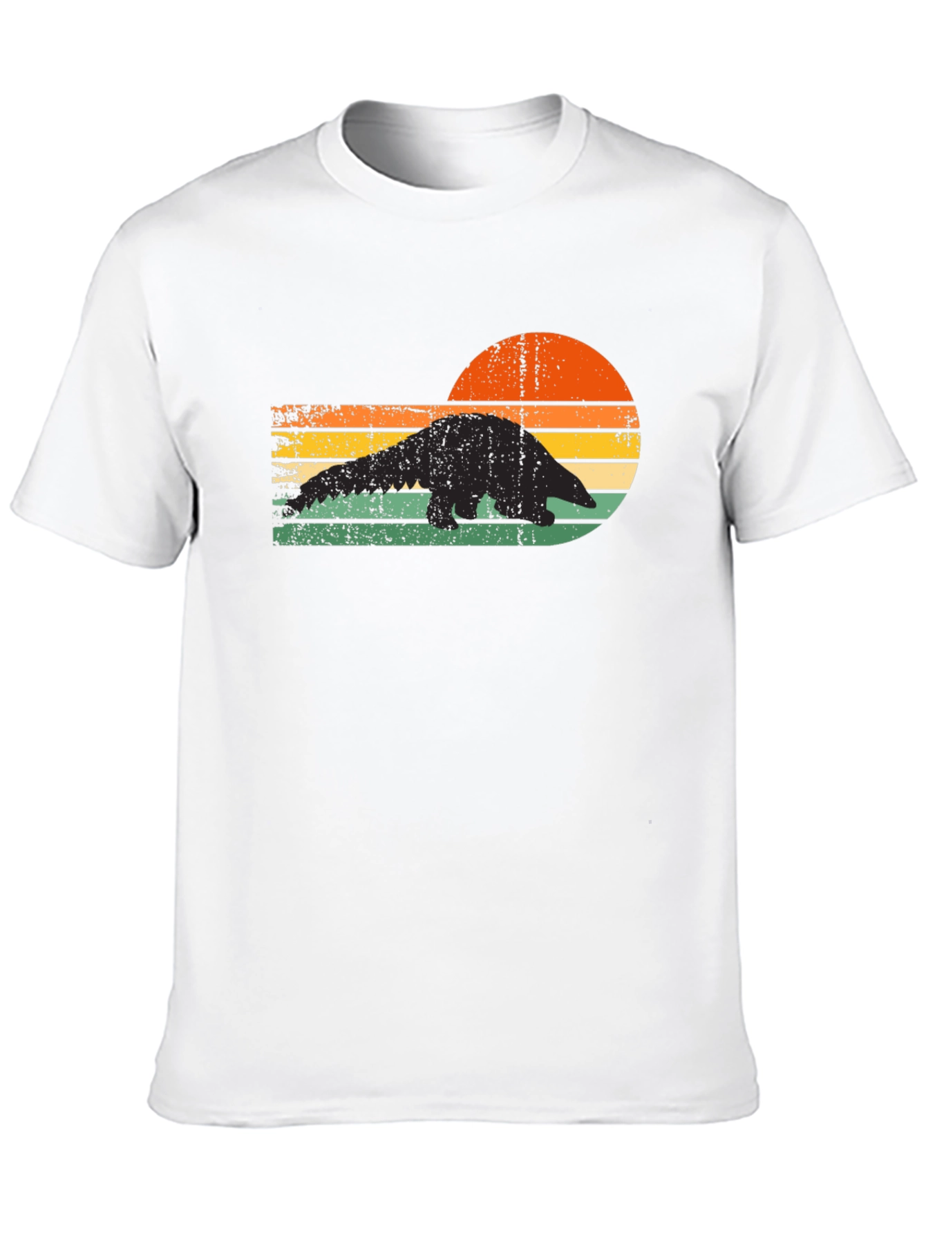 Retro Pangolin Sunset T-Shirt