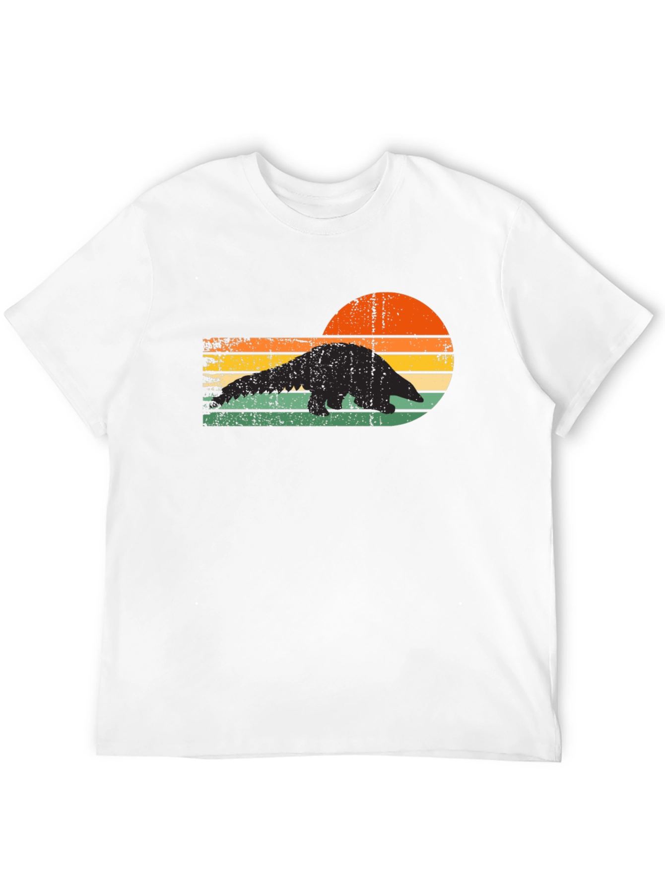 Retro Pangolin Sunset T-Shirt