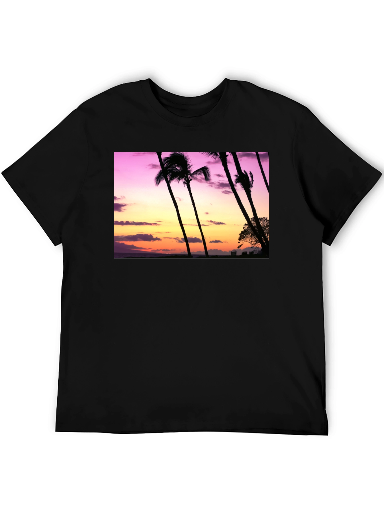 Sunset Palm Tree Graphic T-Shirt - Island Vibes